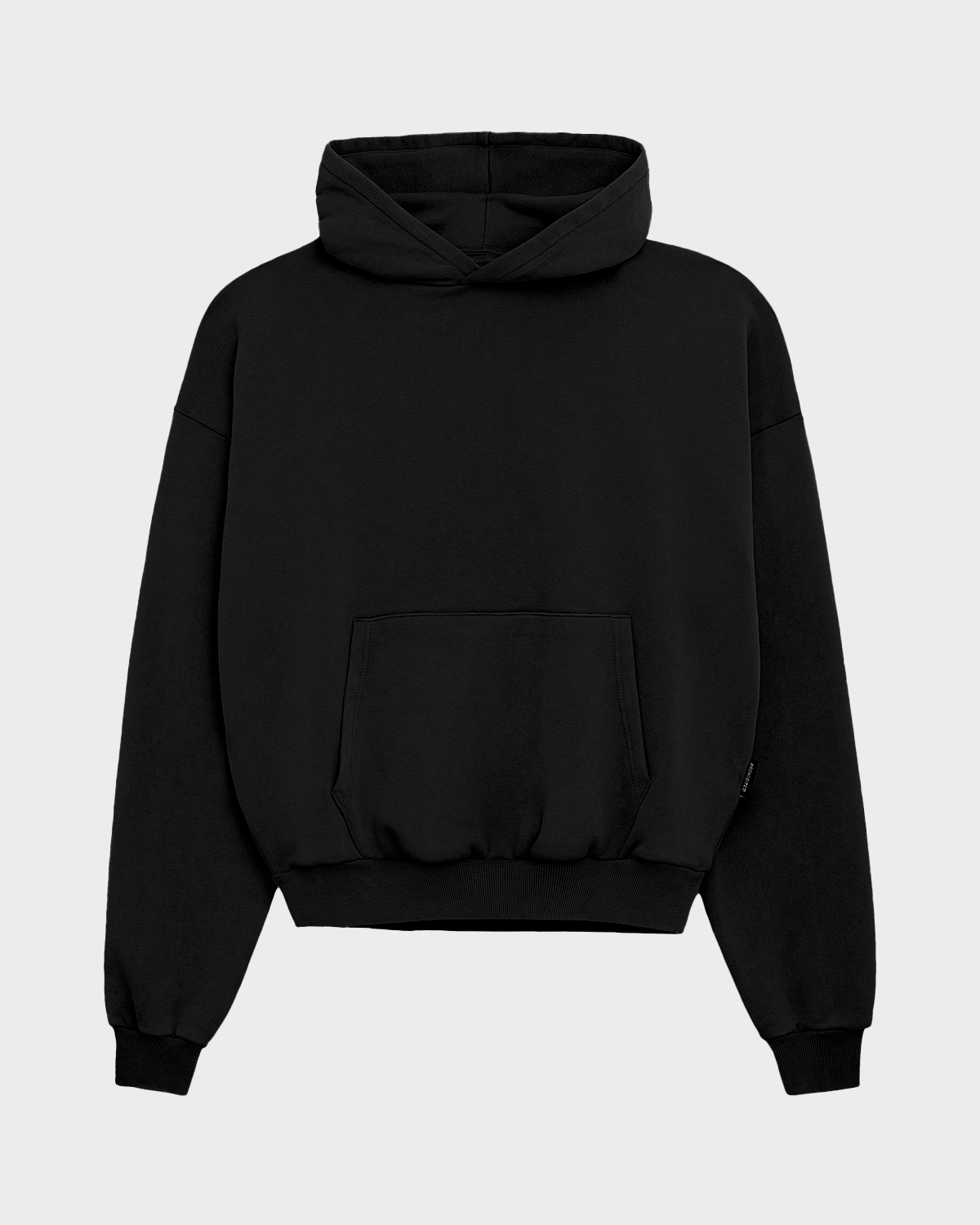 Black funnel neck hoodie online