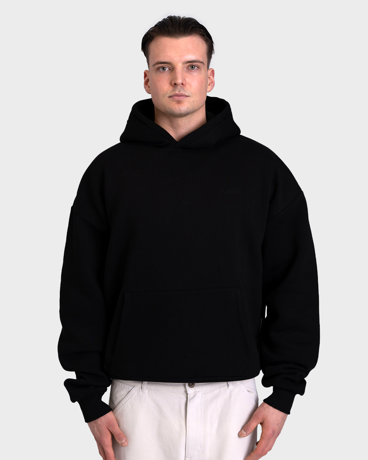 Black hoodie embroidered on sale