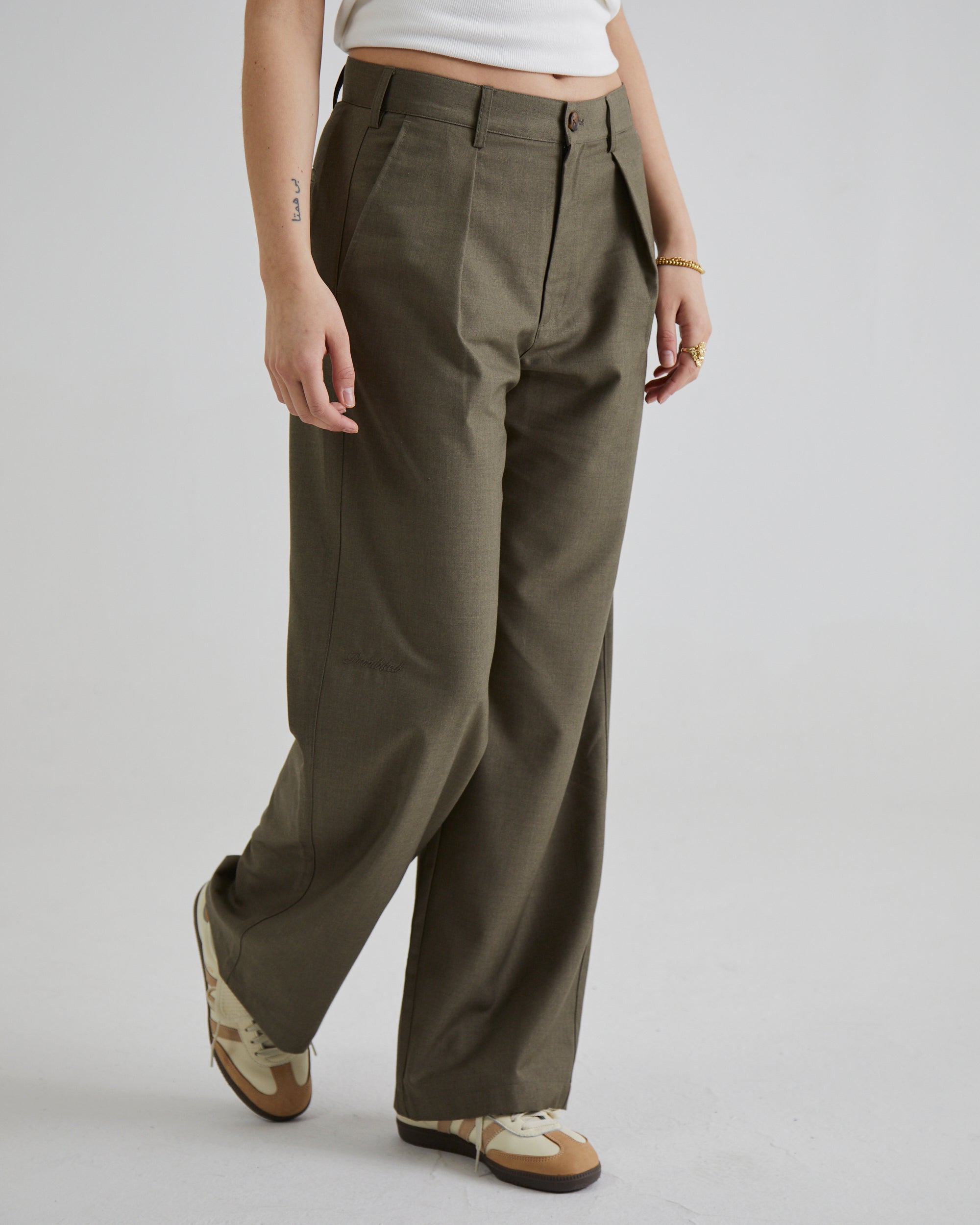 SoHo Pleated Pants Vintage Khaki