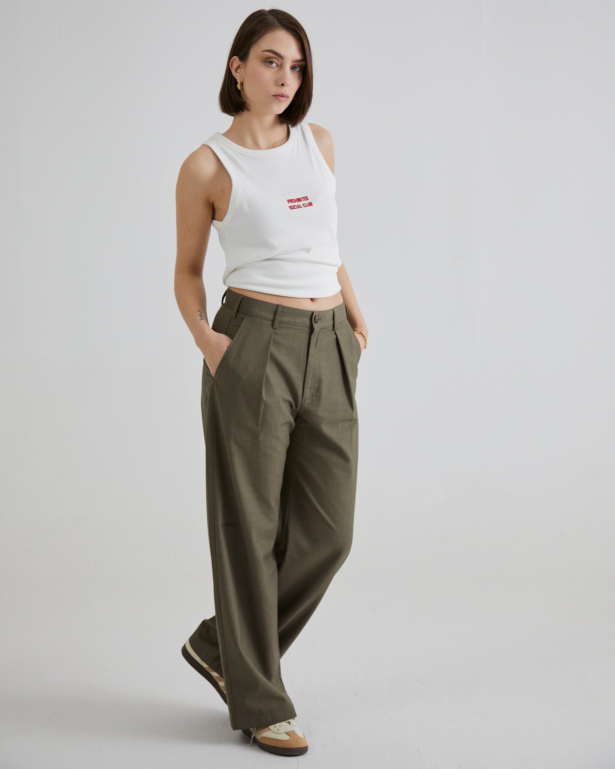 SoHo Pleated Pants Vintage Khaki