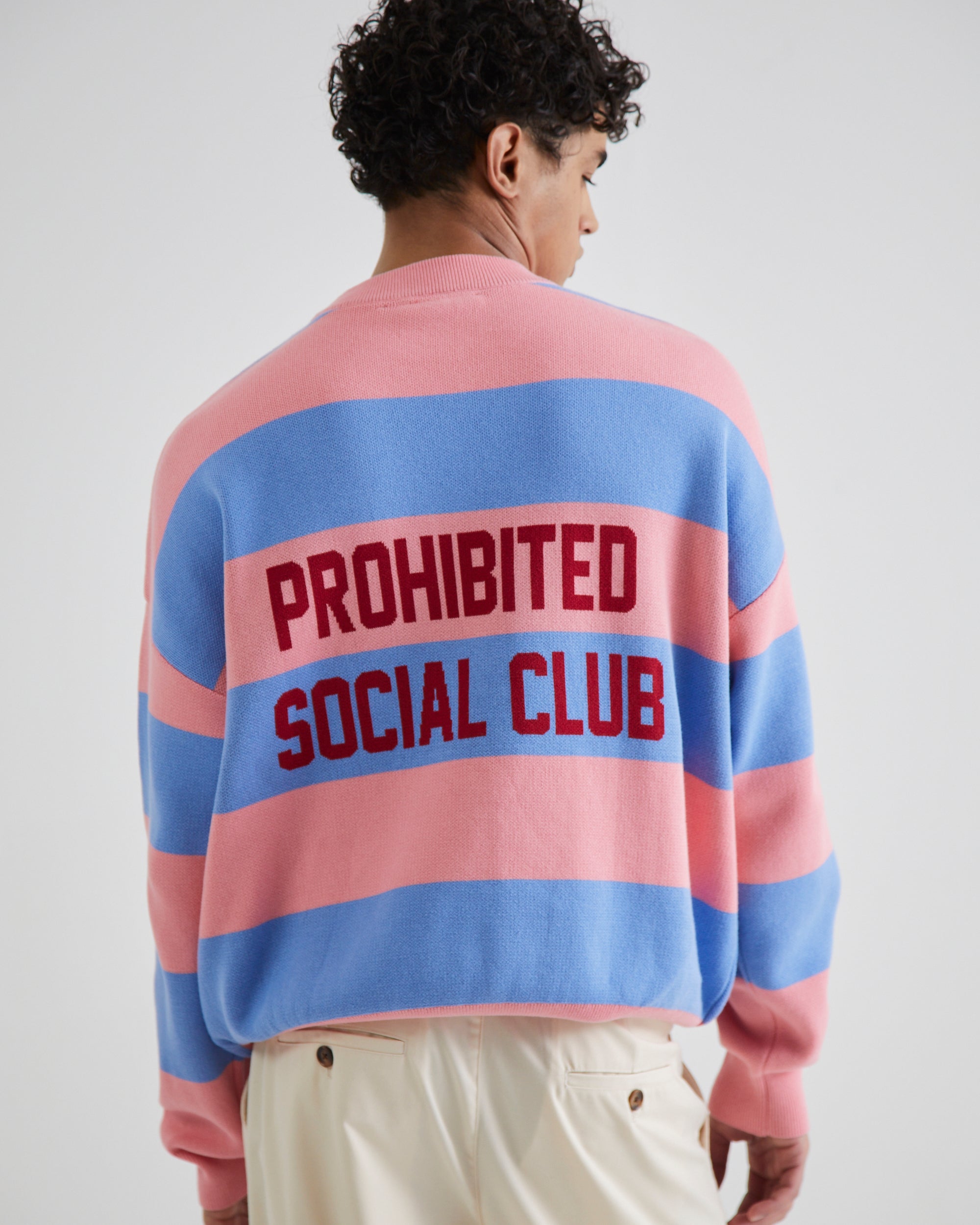 SC Striped Knit Sweater Bubblegum