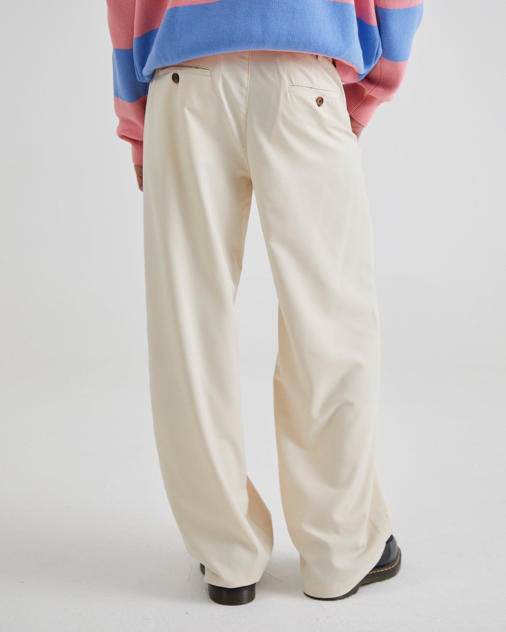 SoHo Pleated Pants Vintage Cream