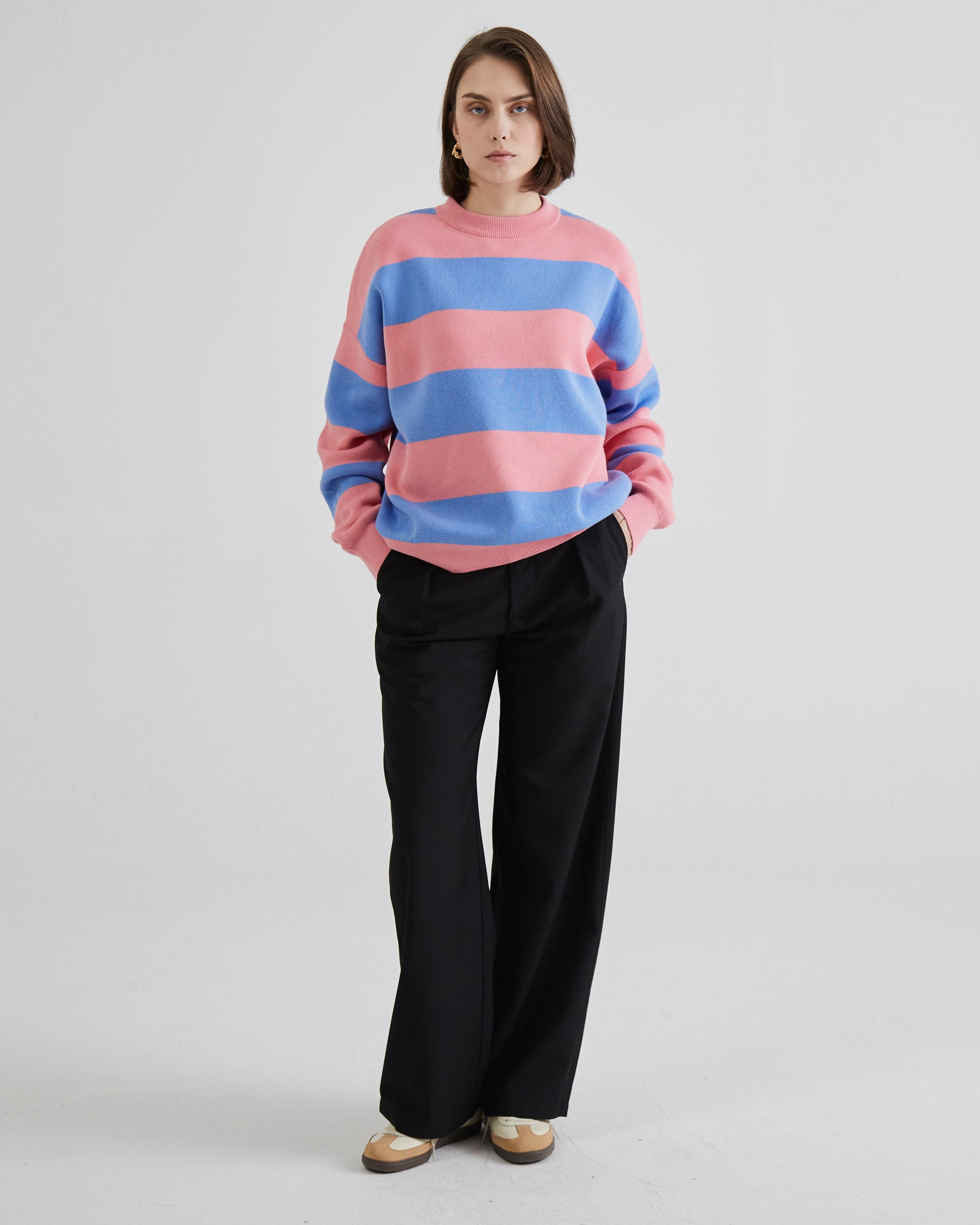 SC Striped Knit Sweater Bubblegum