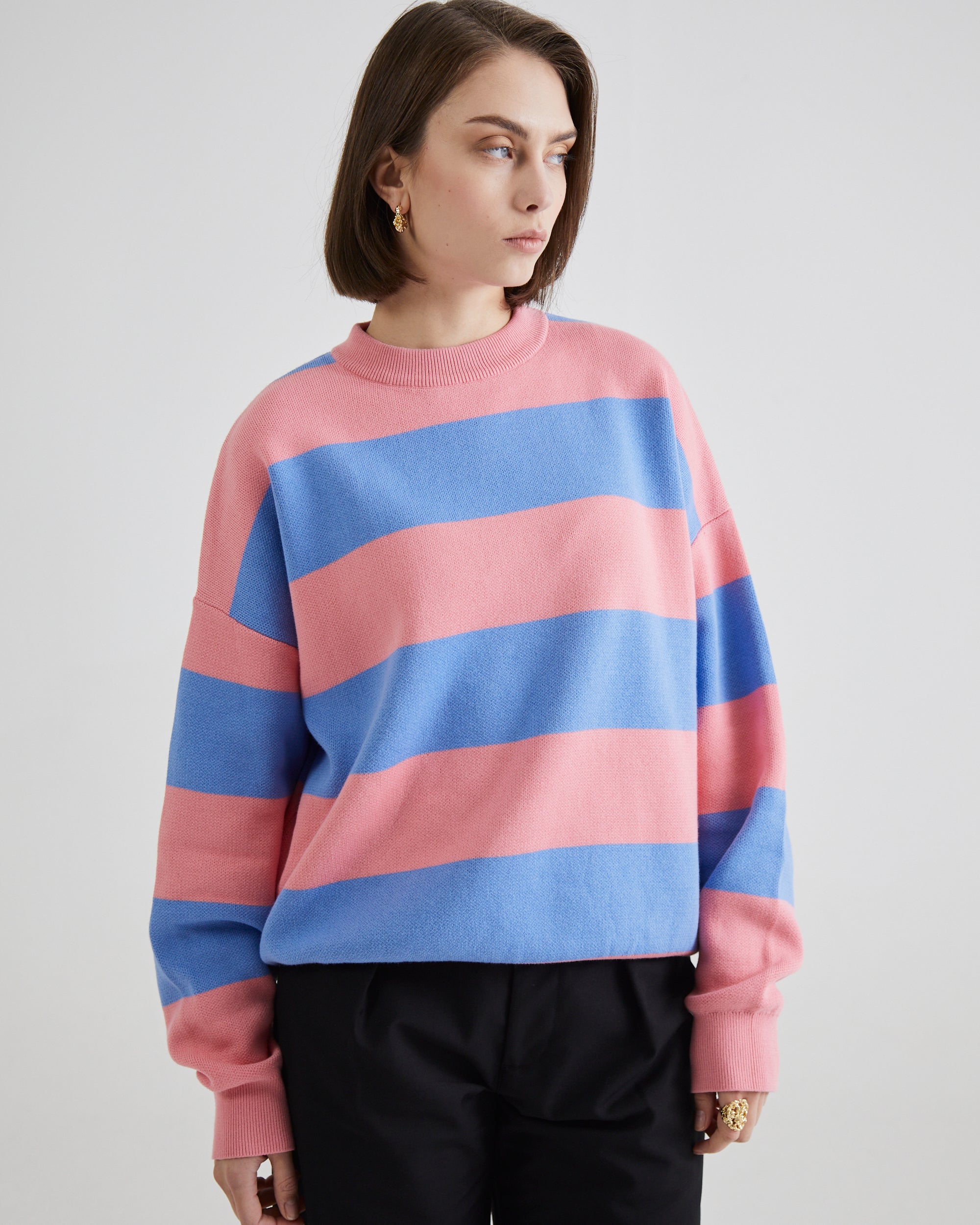 SC Striped Knit Sweater Bubblegum