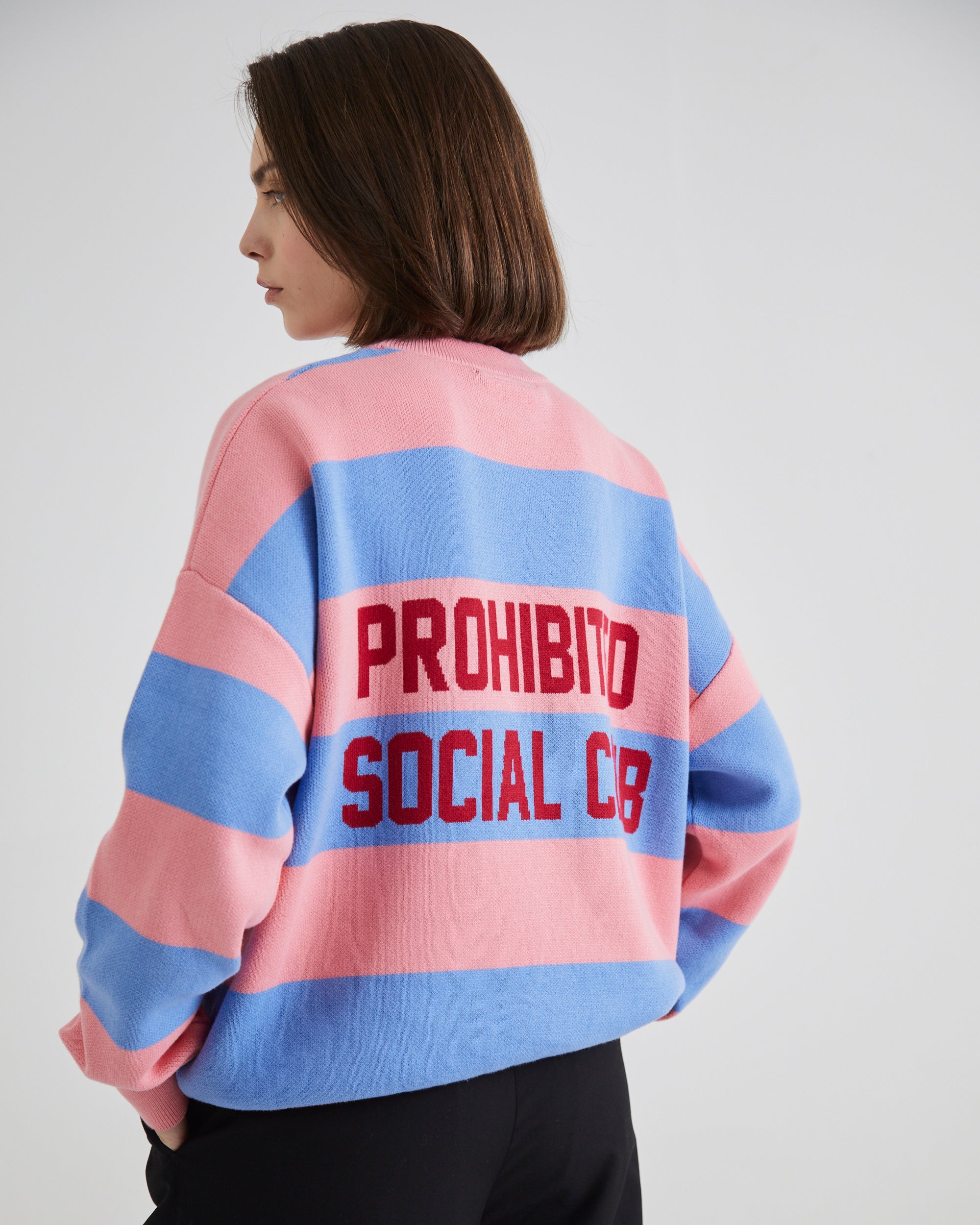 SC Striped Knit Sweater Bubblegum