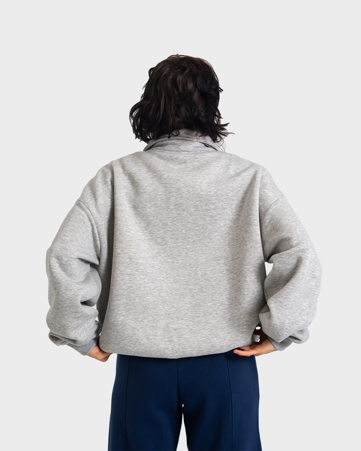 Authentic Half-Zip Grey Melange