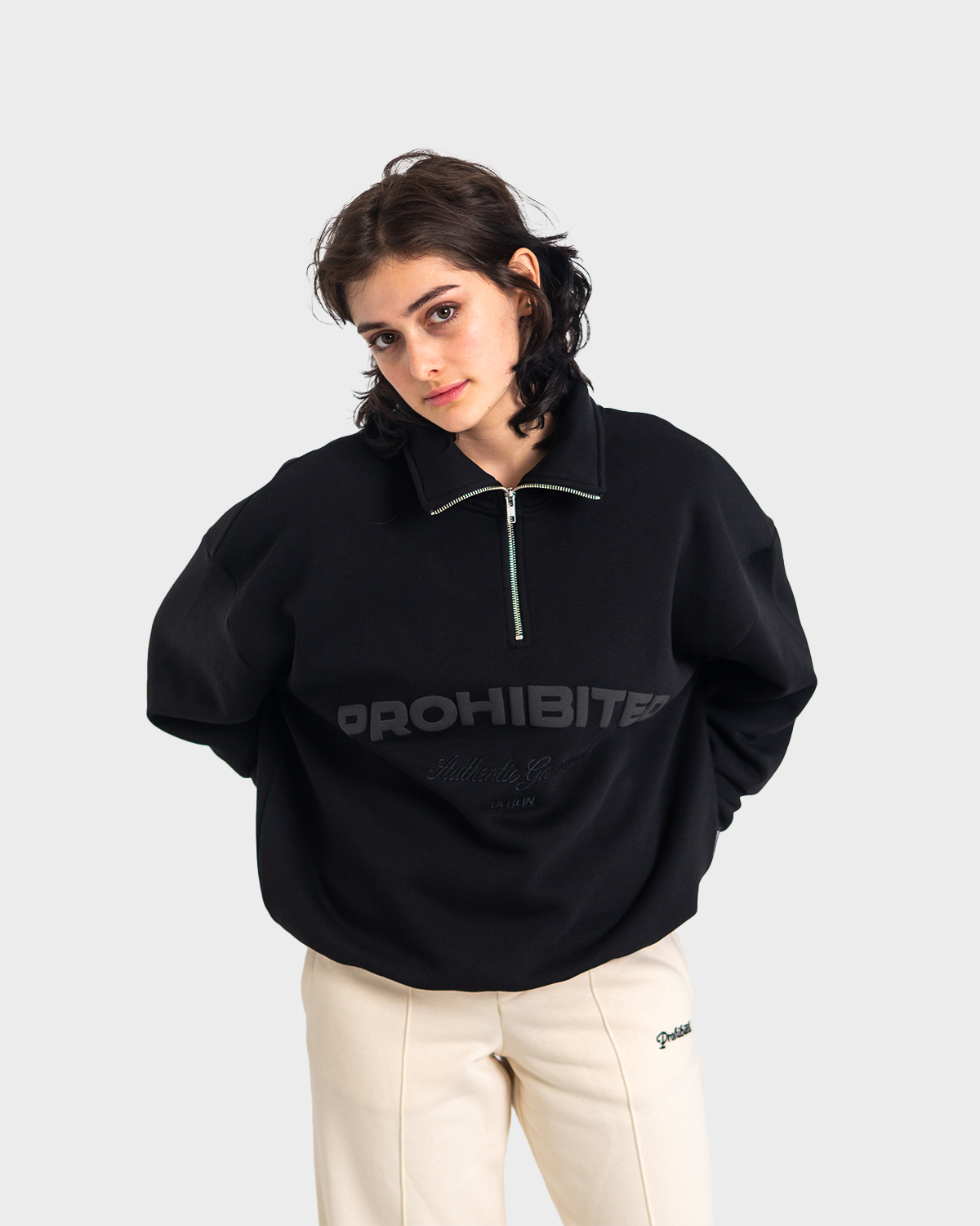 Authentic Half-Zip Black