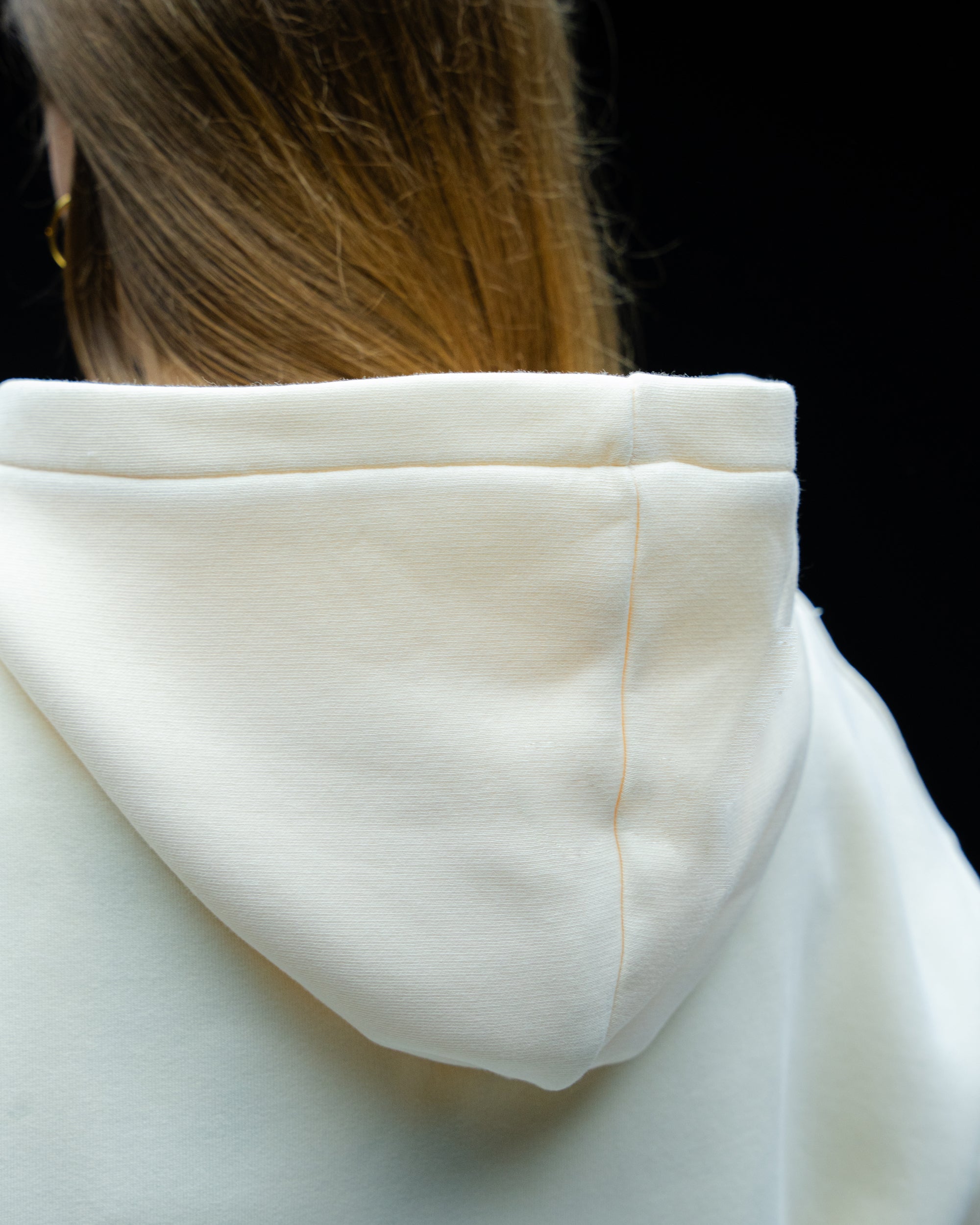 Cropped Zip-Hoodie Cream