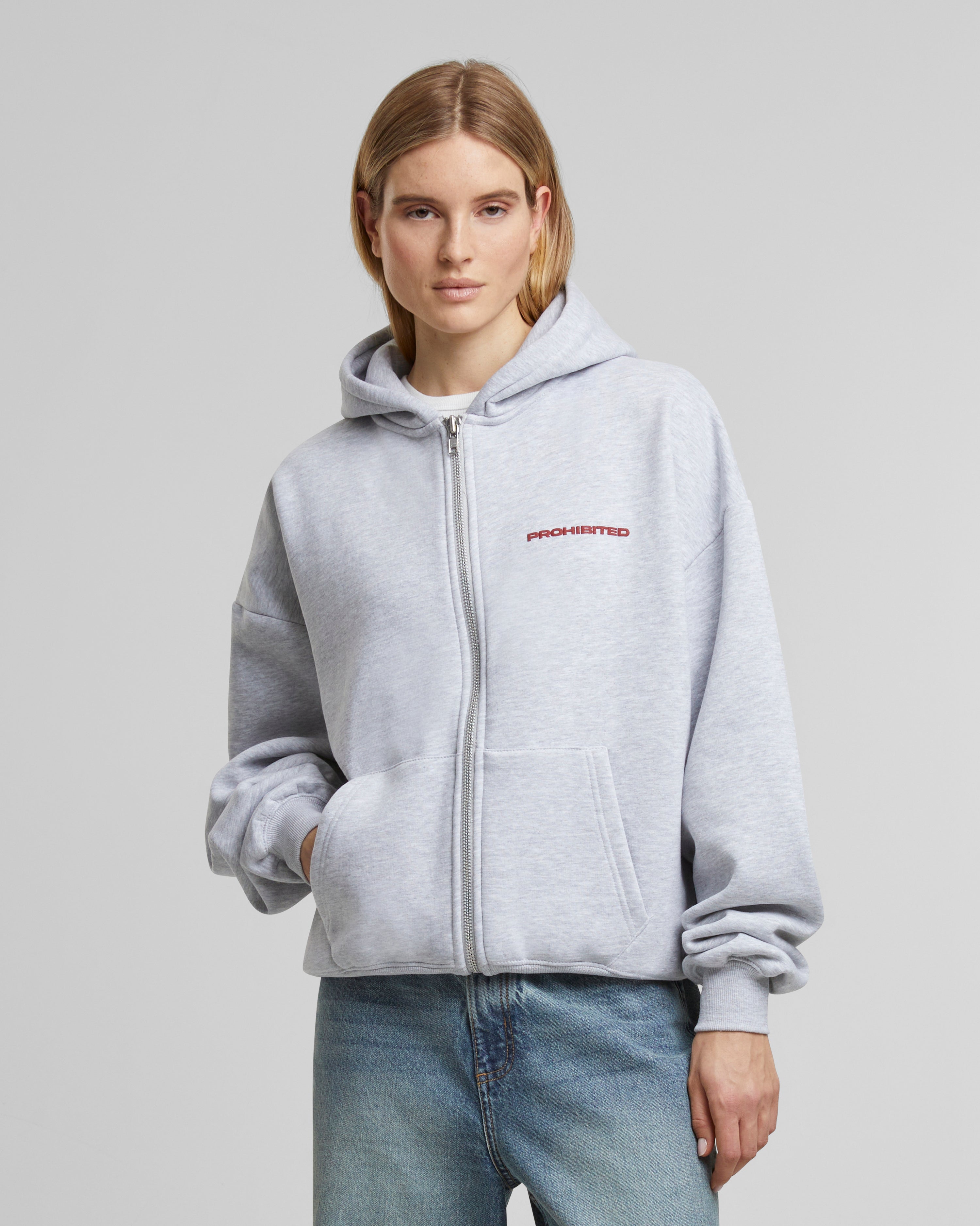 10119 Zip-Hoodie Grey Melange