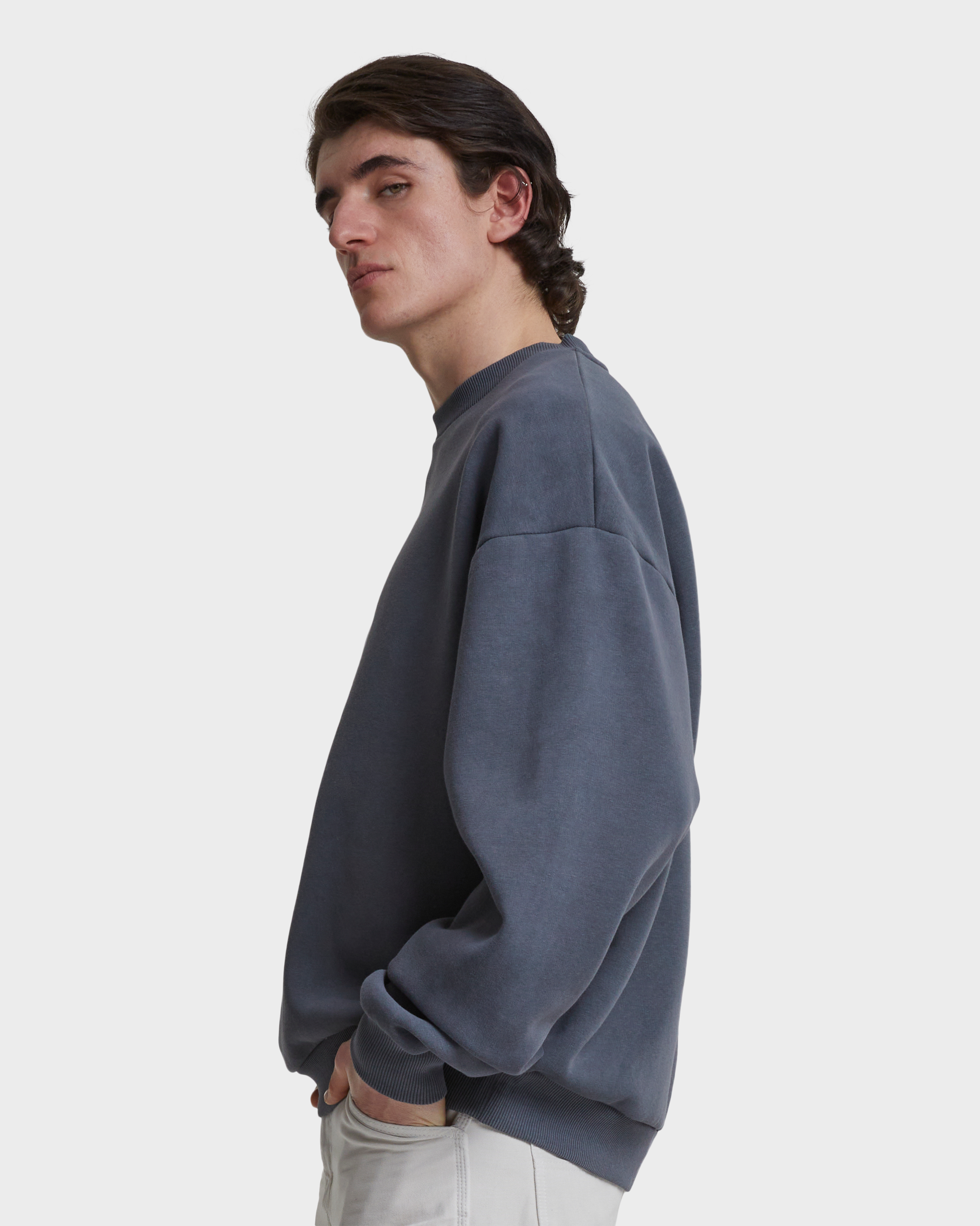 Oversized Crew Neck Grey (Stone Washed)