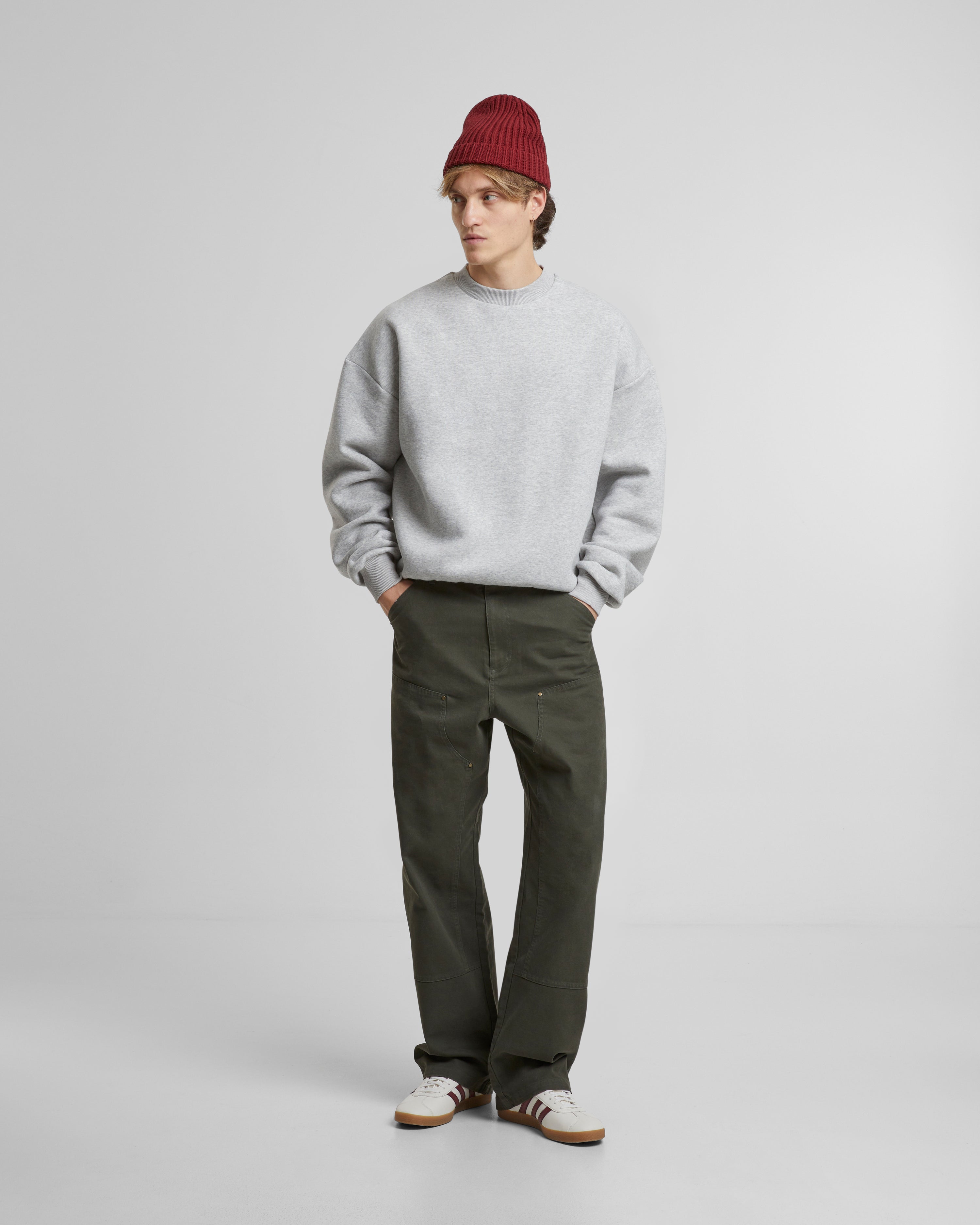 Oversized Crew Neck Grey Melange