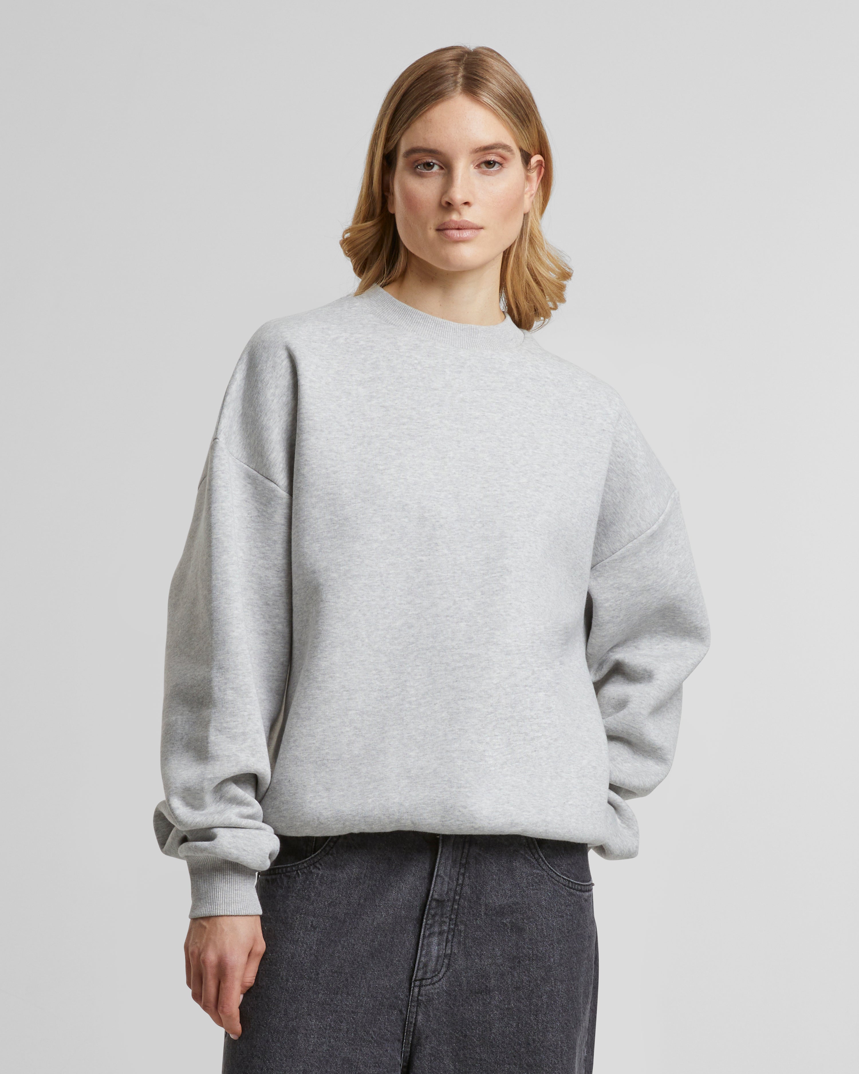 Oversized Crew Neck Grey Melange