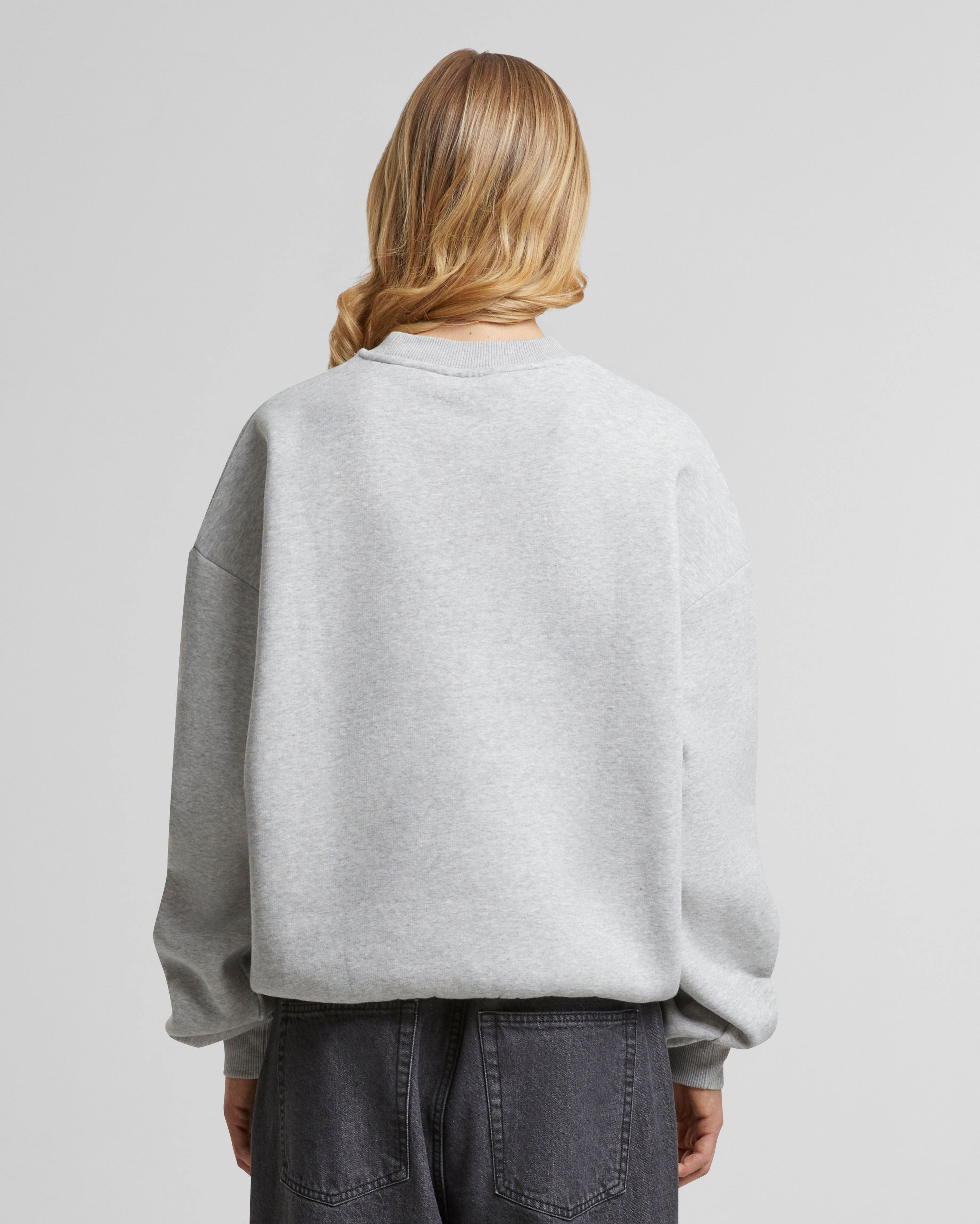 Oversized Crew Neck Grey Melange