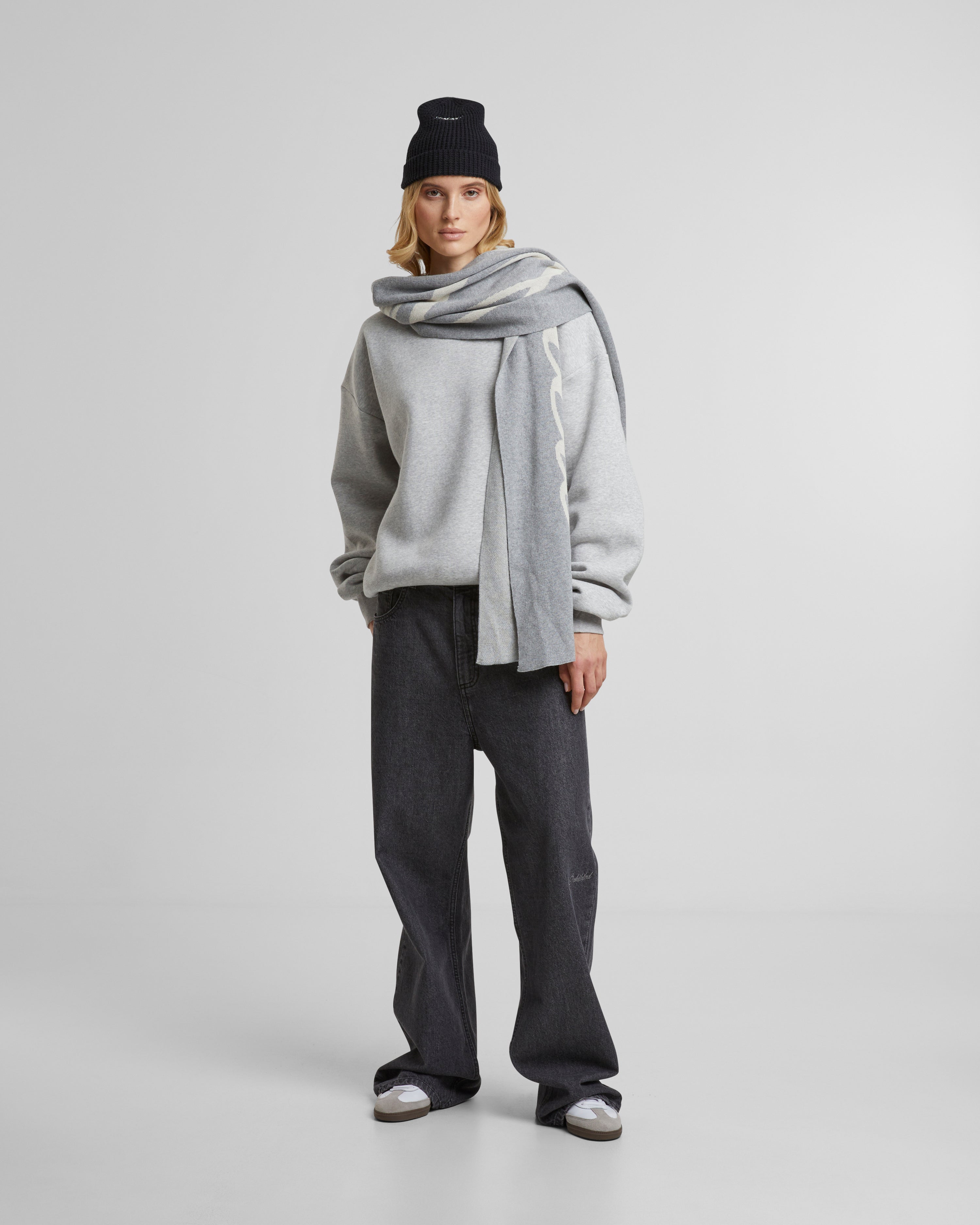 Oversized Crew Neck Grey Melange