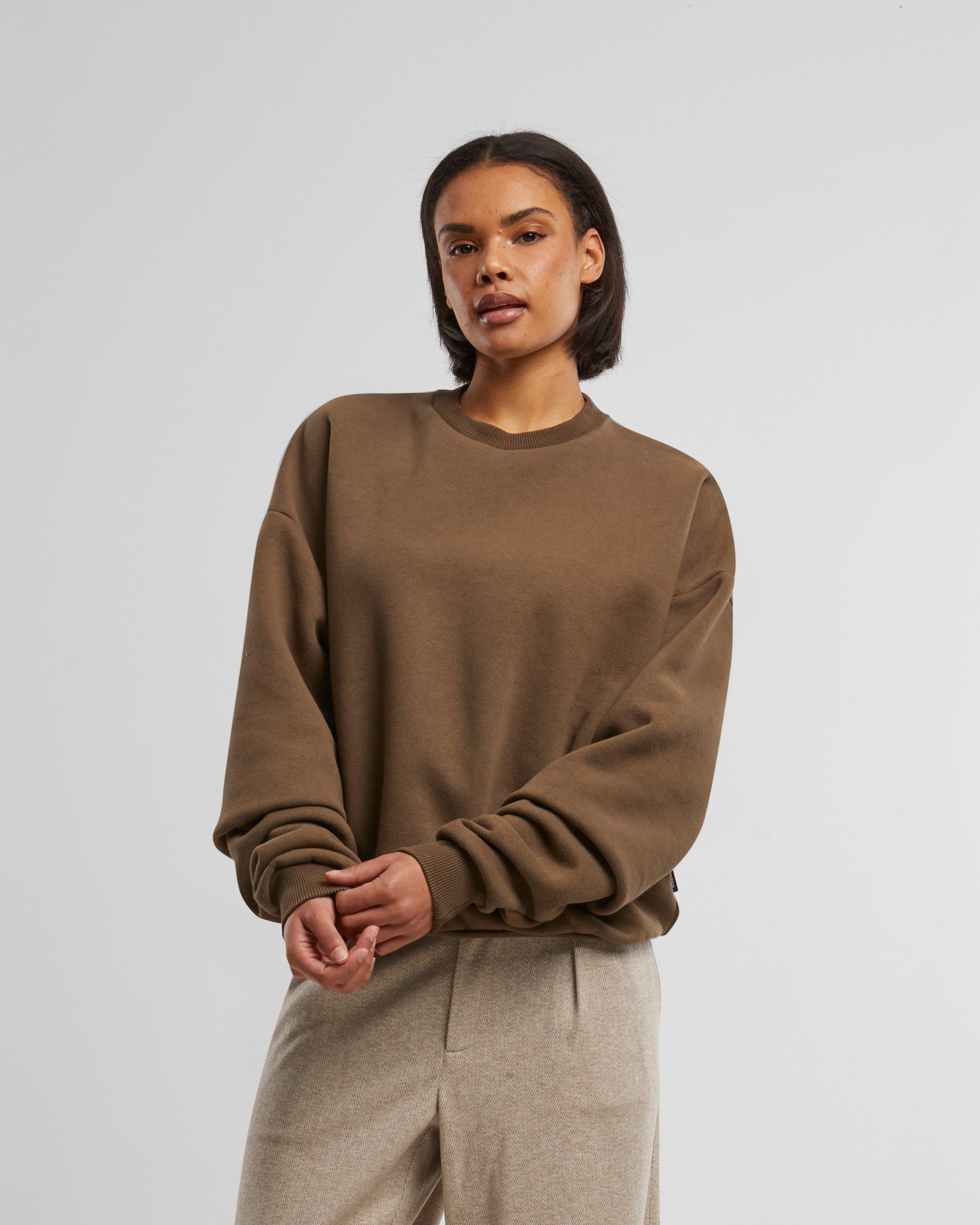 Oversized Crew Neck Mokka (Stone Washed)