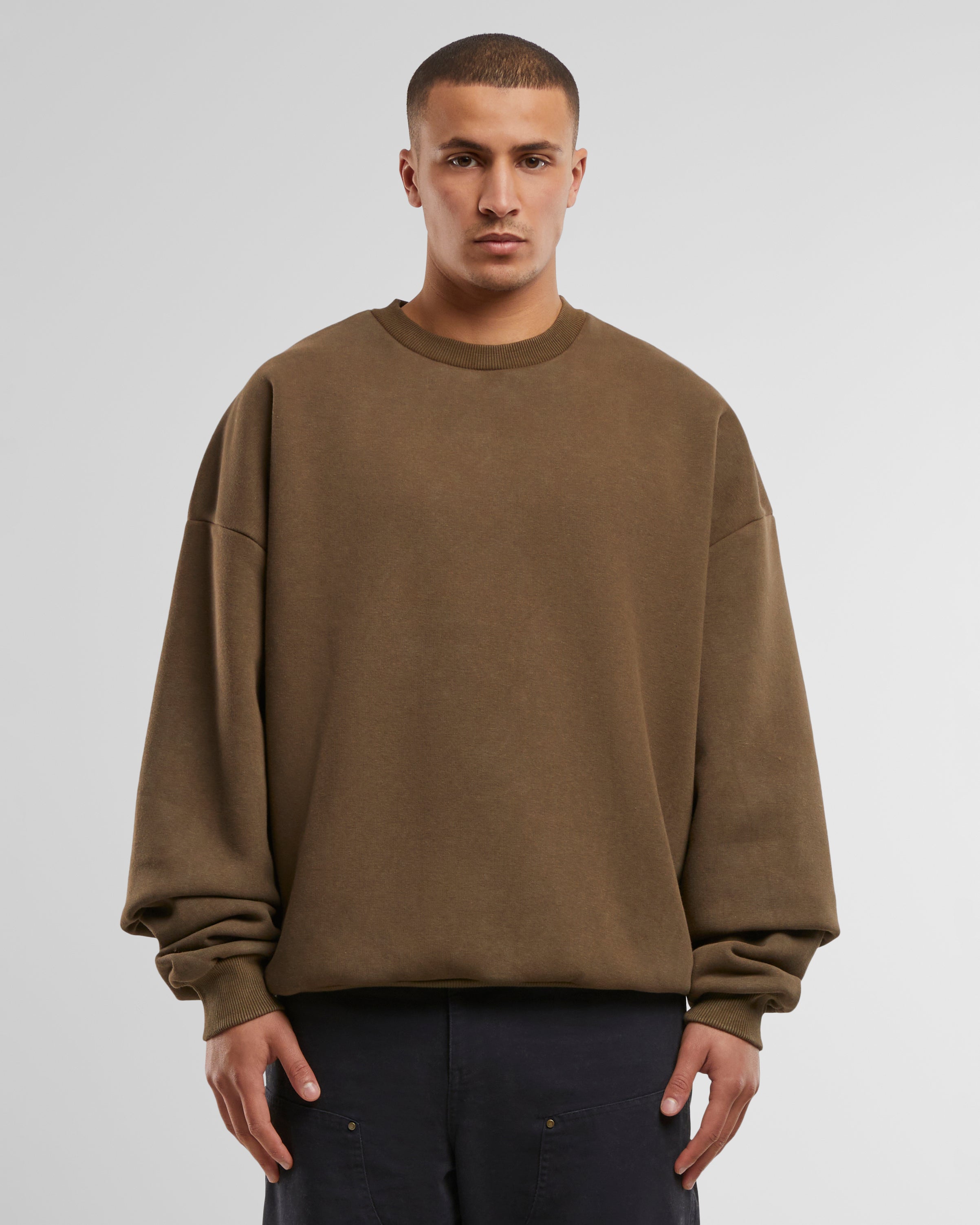 Oversized Crew Neck Mokka (Stone Washed)