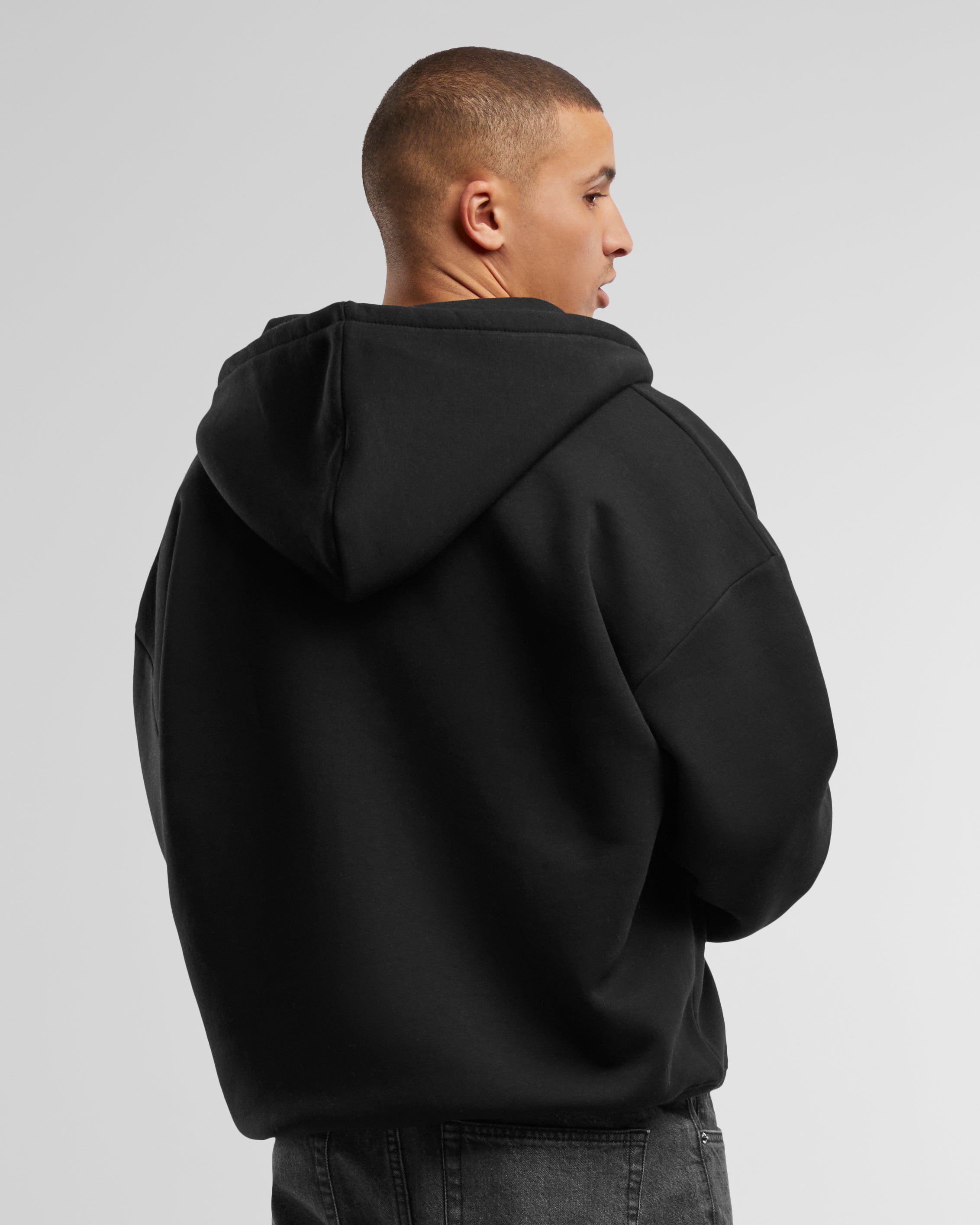 Oversized Zip-Hoodie Black