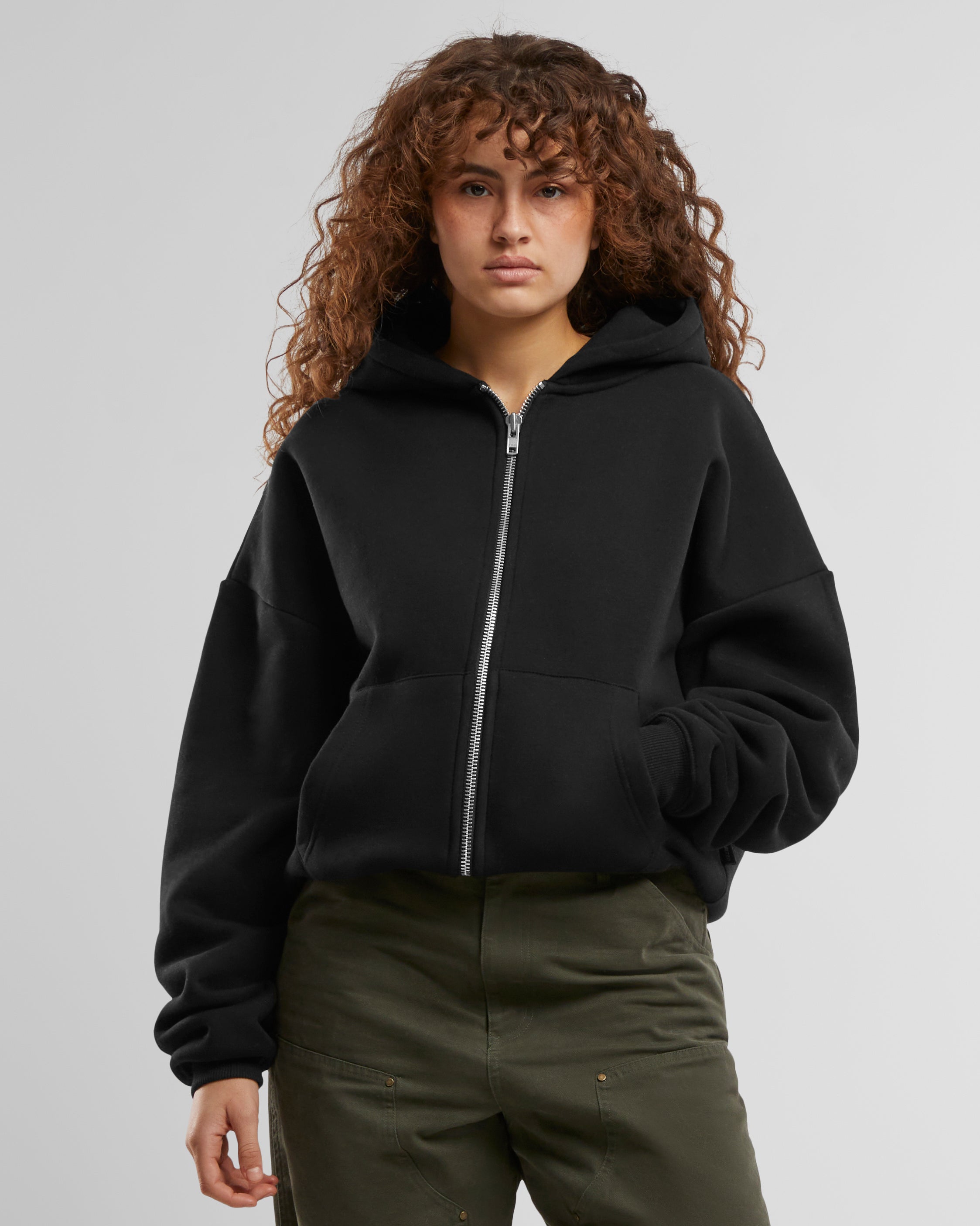 Oversized Zip-Hoodie Black