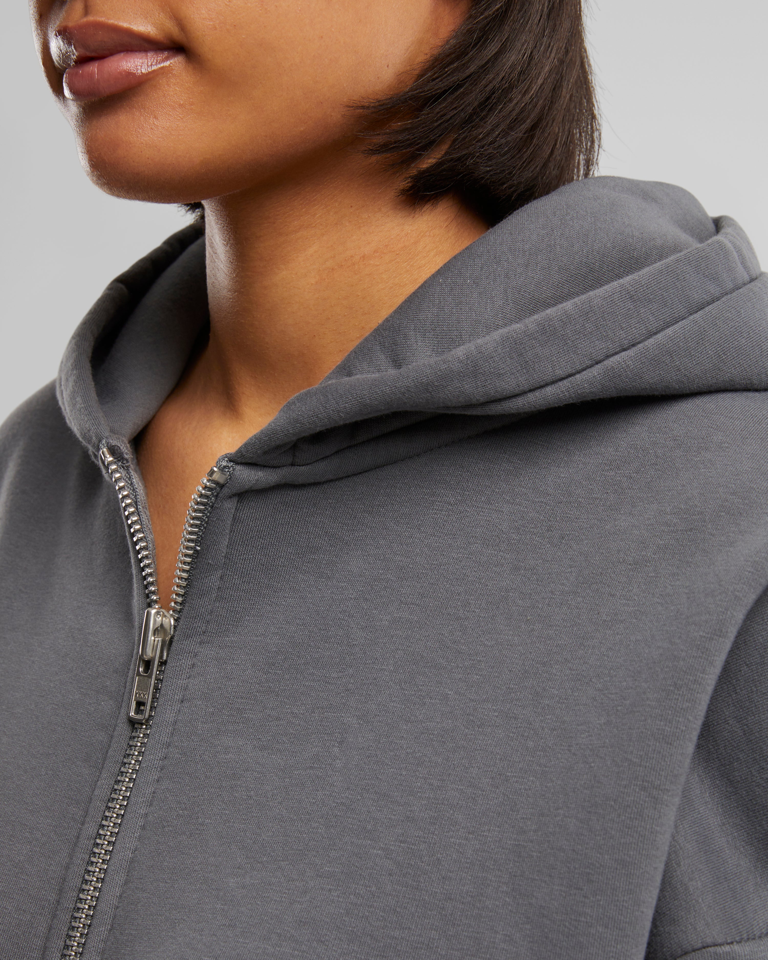 Oversized Zip-Hoodie Grey (Stone Washed)