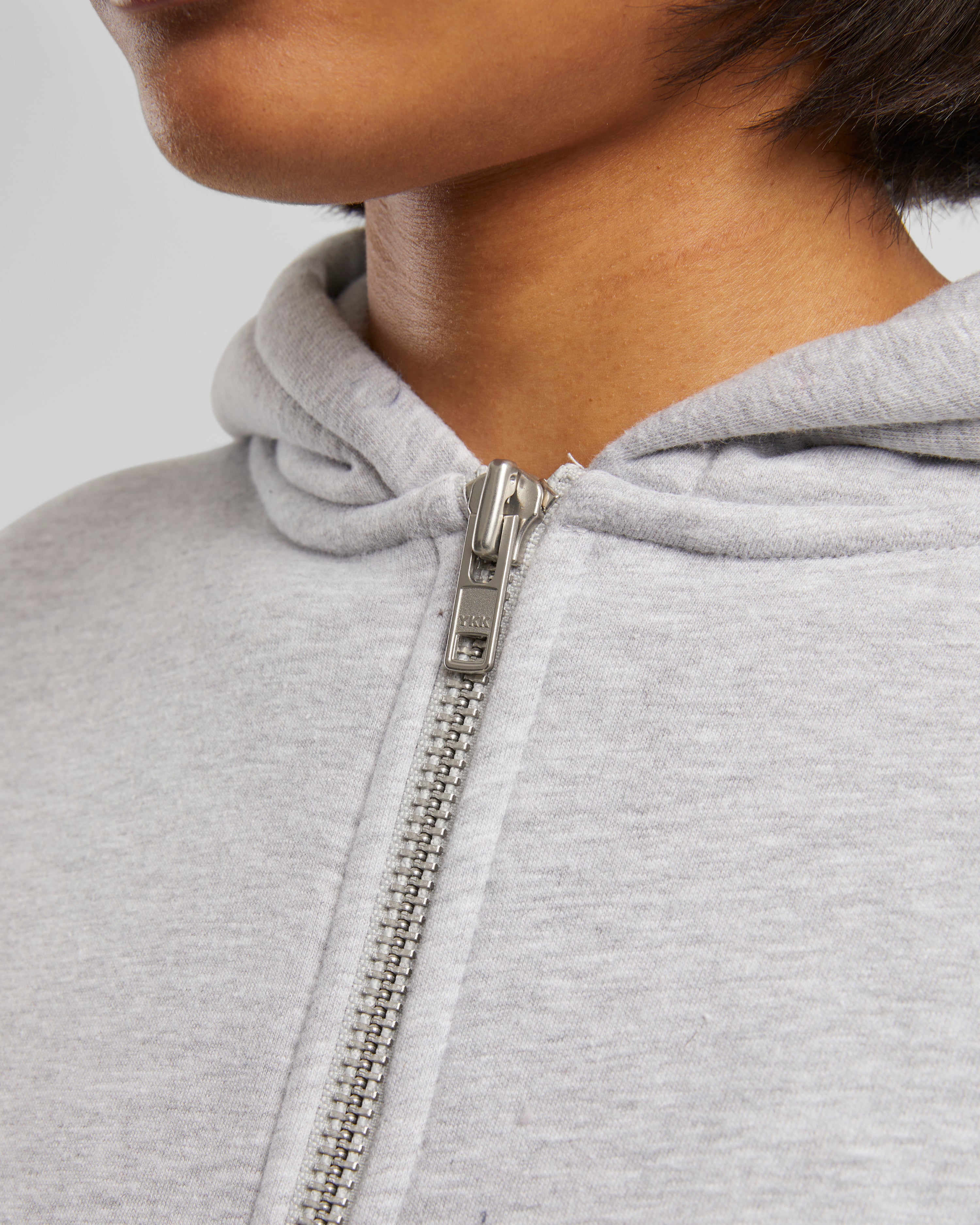 Oversized Zip-Hoodie Grey Melange