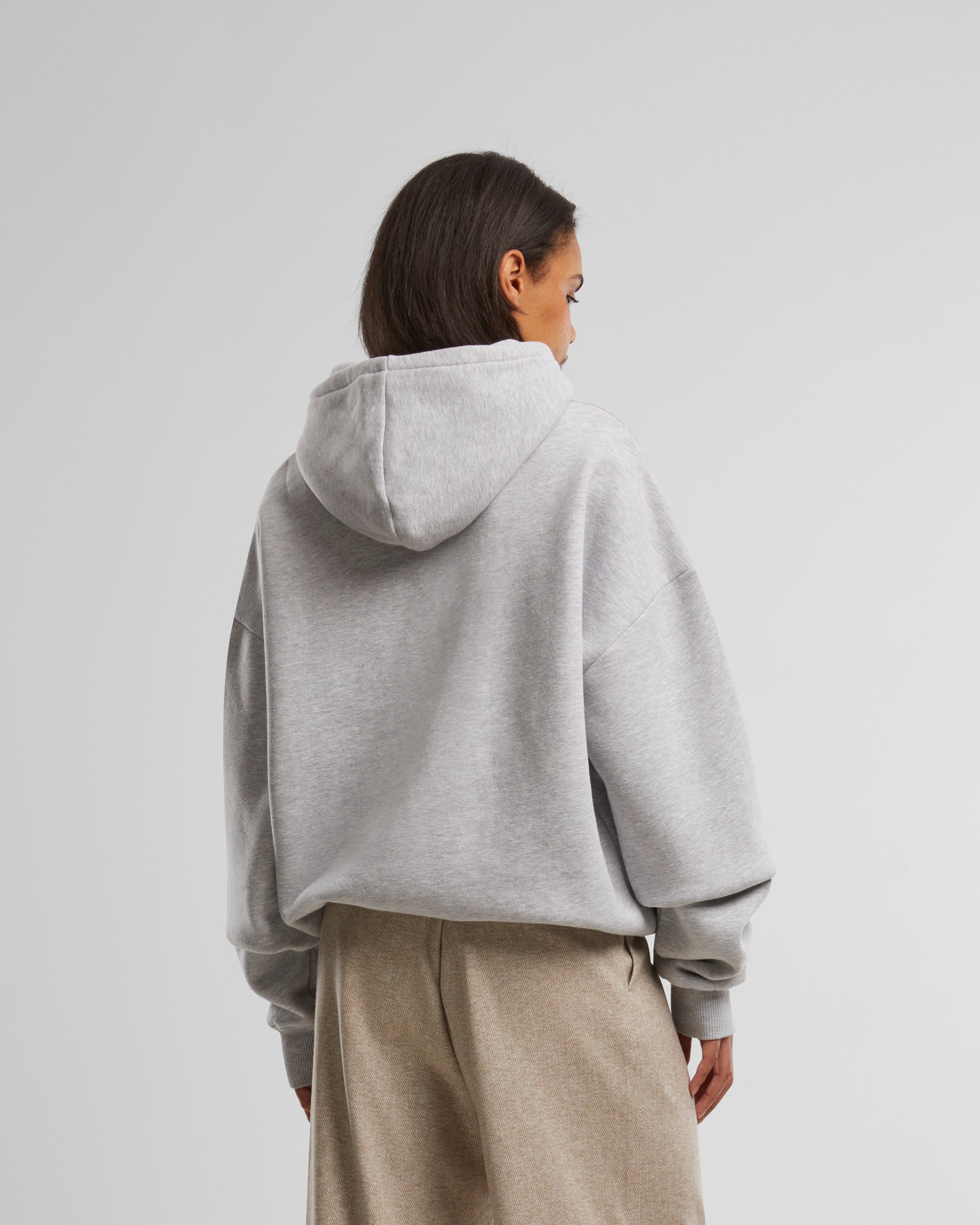 Oversized Zip-Hoodie Grey Melange