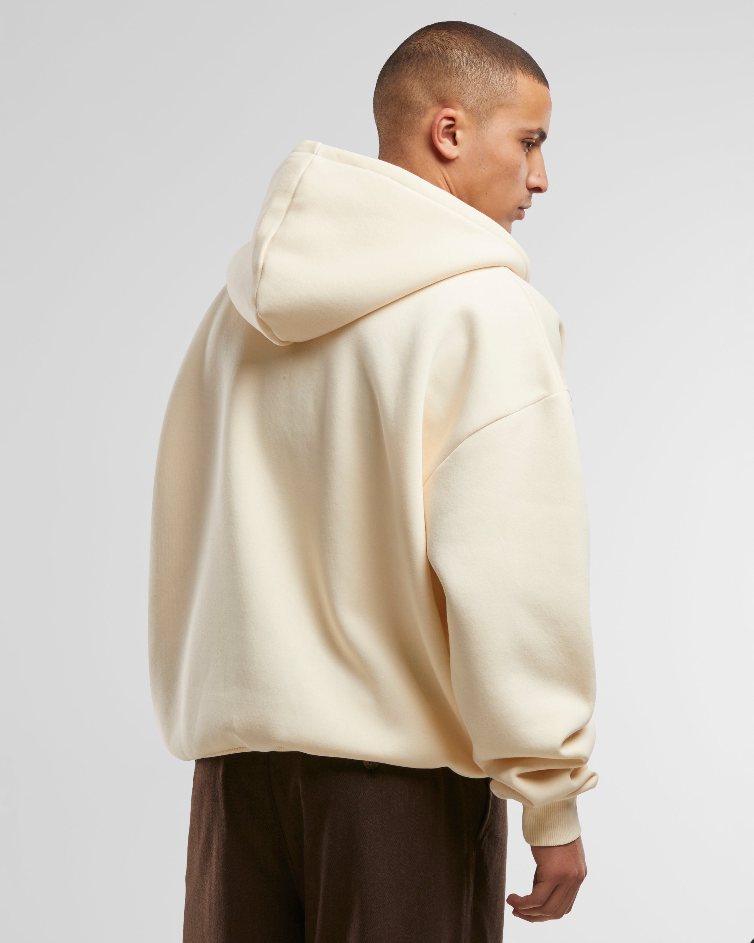 Oversized Zip Hoodie Cream