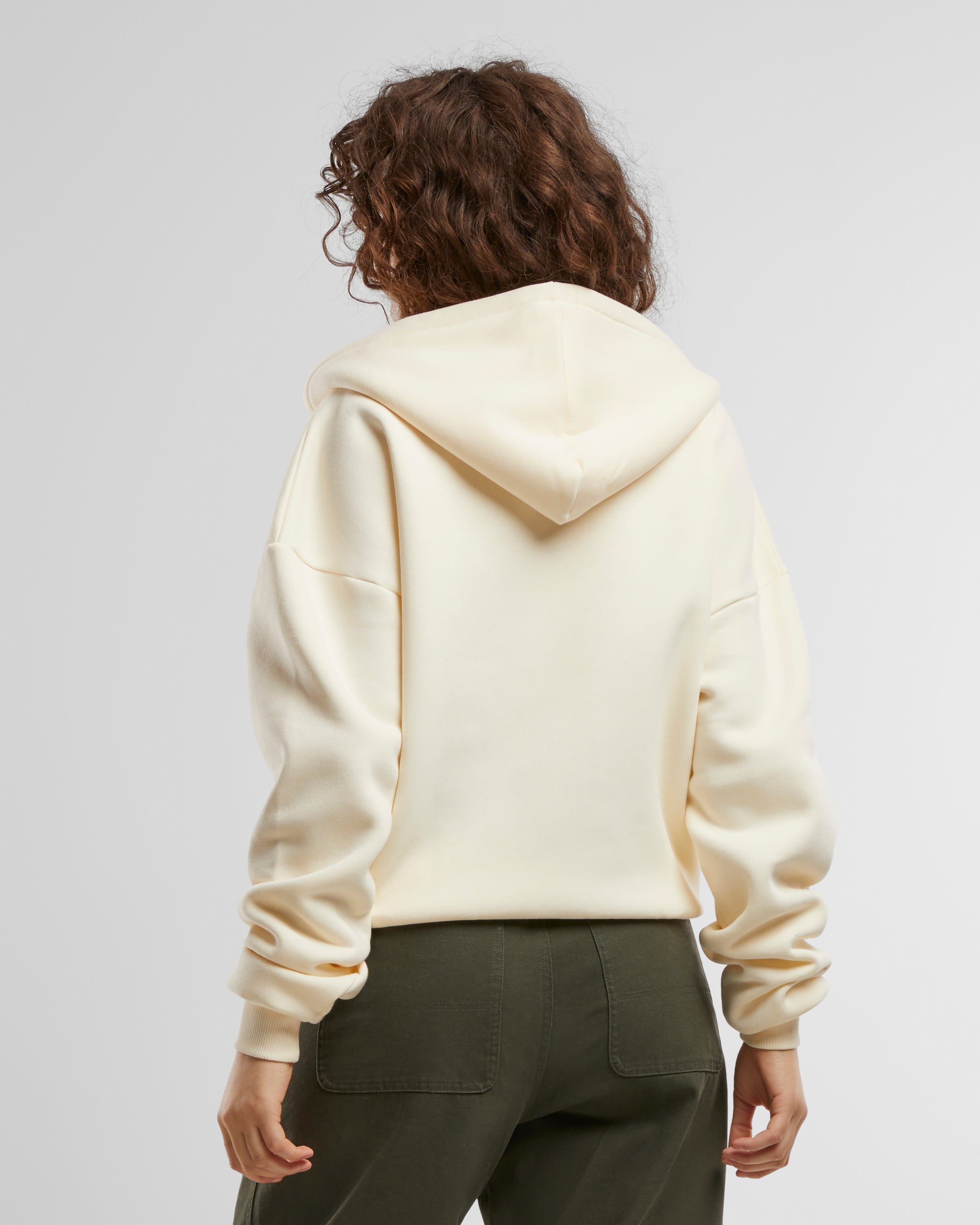 Oversized Zip Hoodie Cream