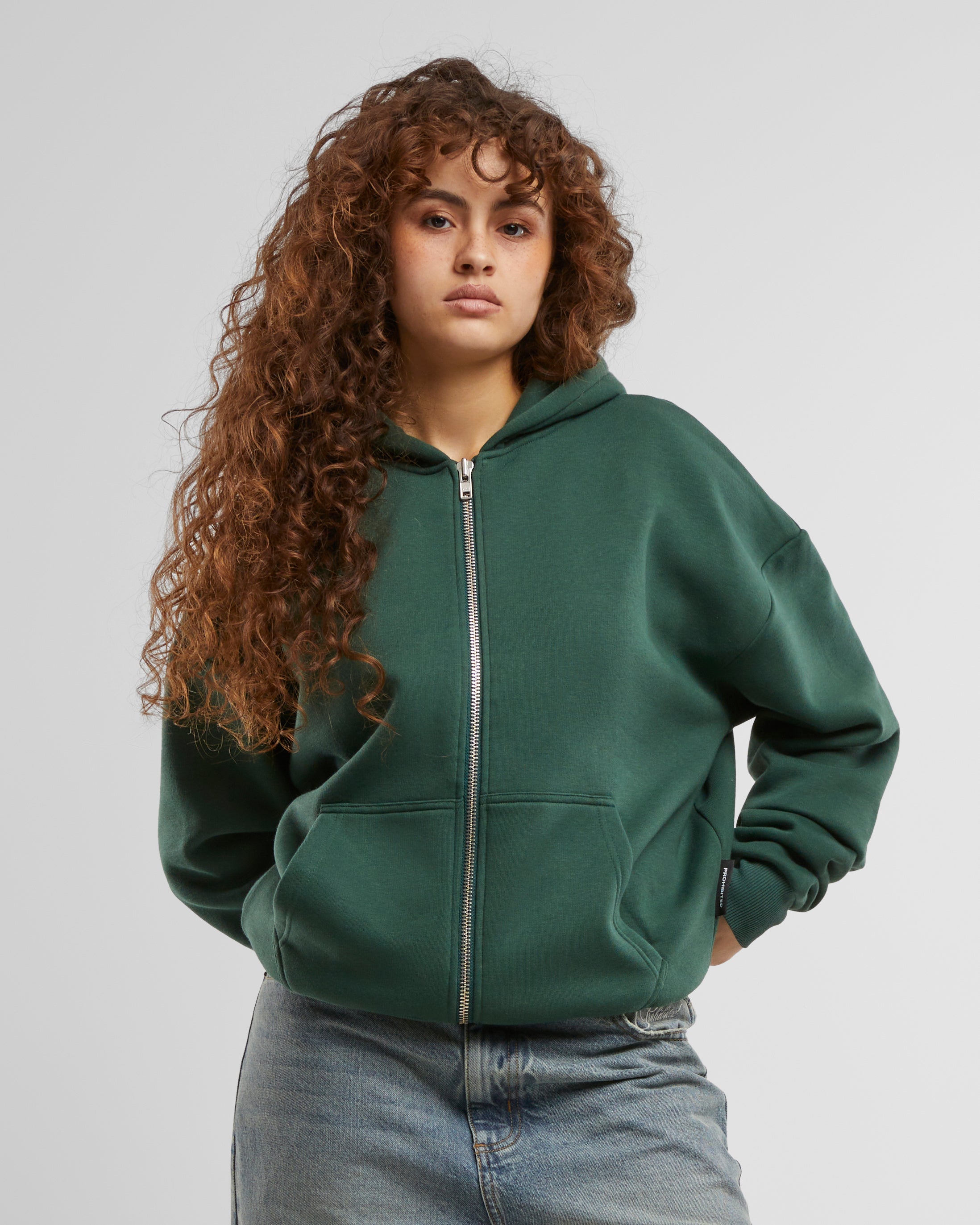 Oversized Zip-Hoodie British Racing Green