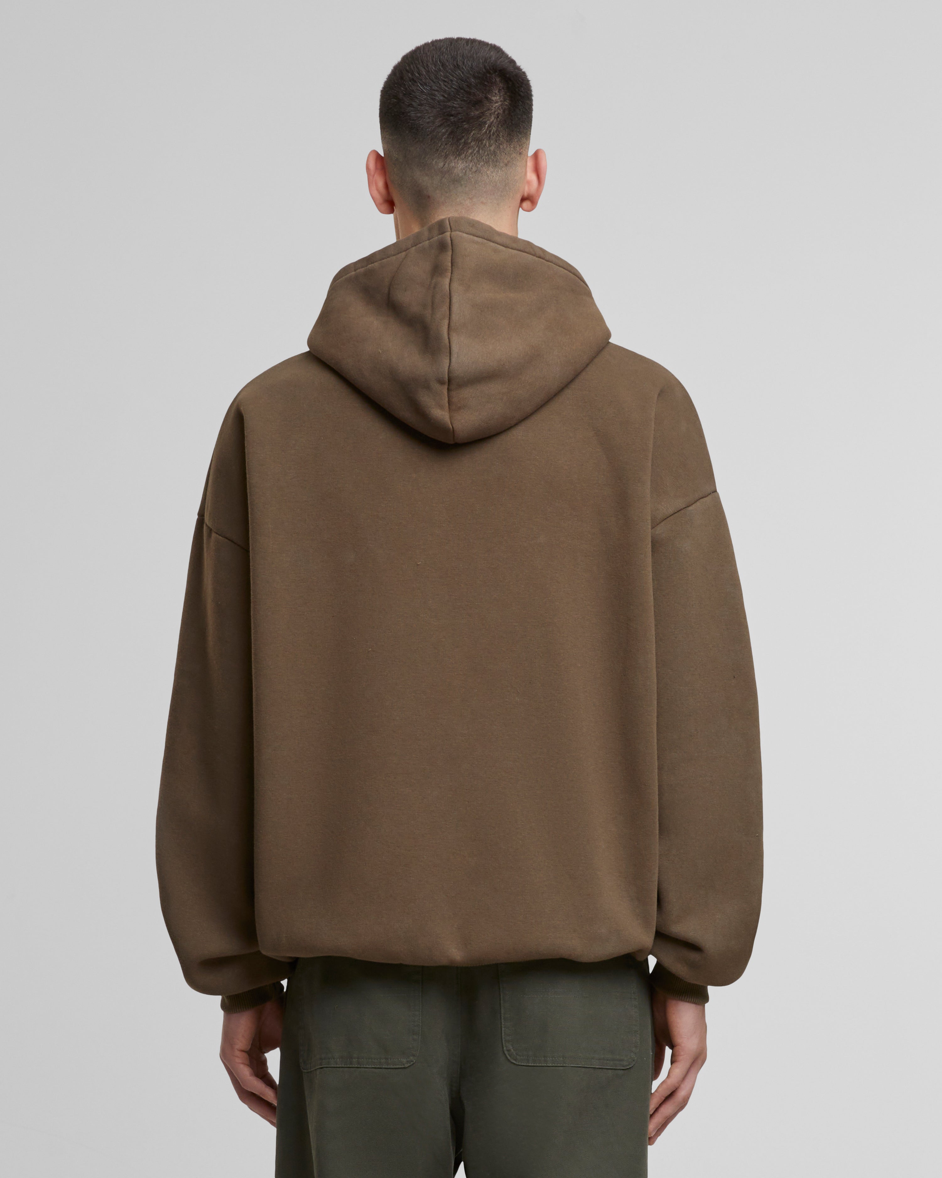 Oversized Zip-Hoodie Mokka (Stone Washed)