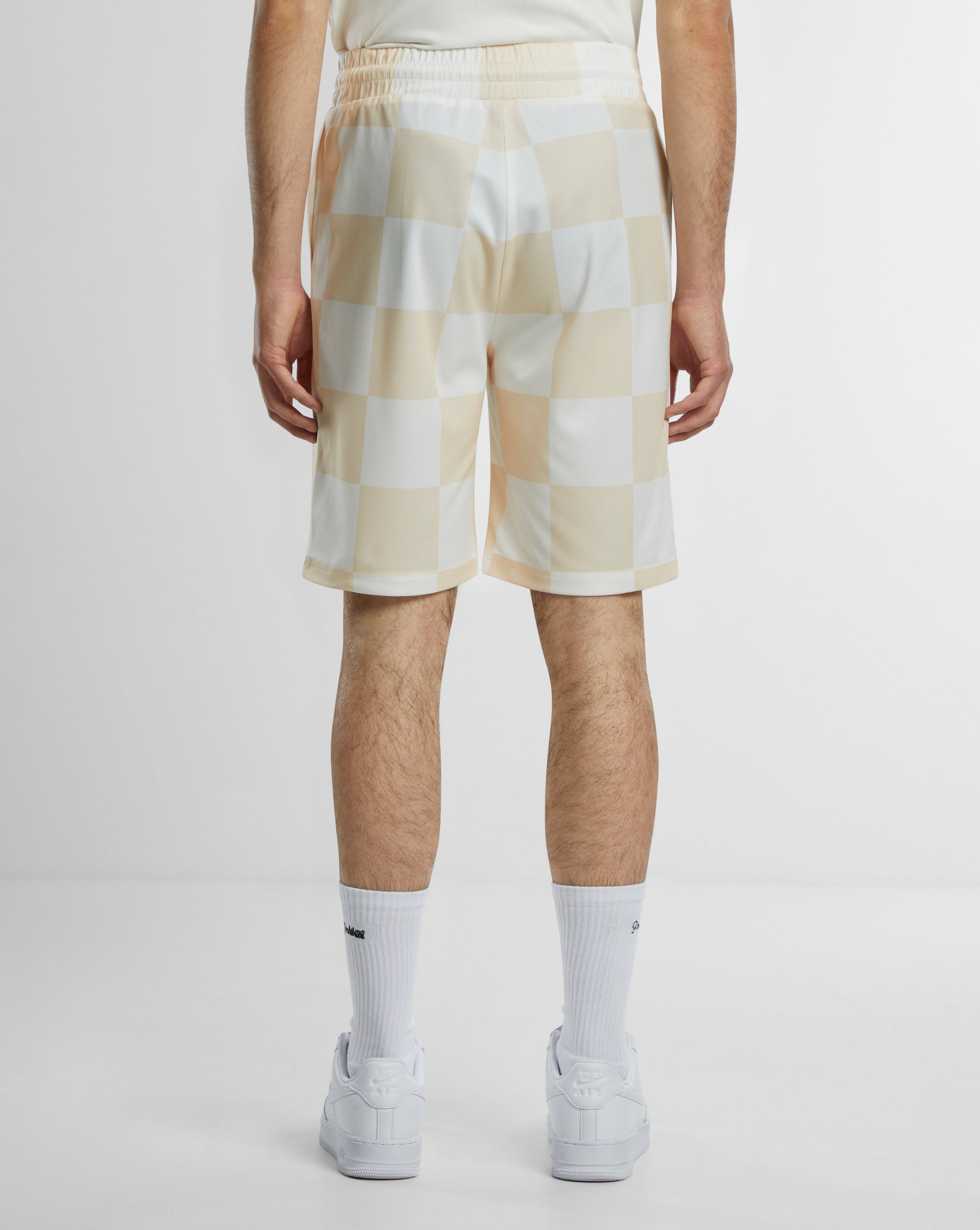 Checkered Shorts Beige