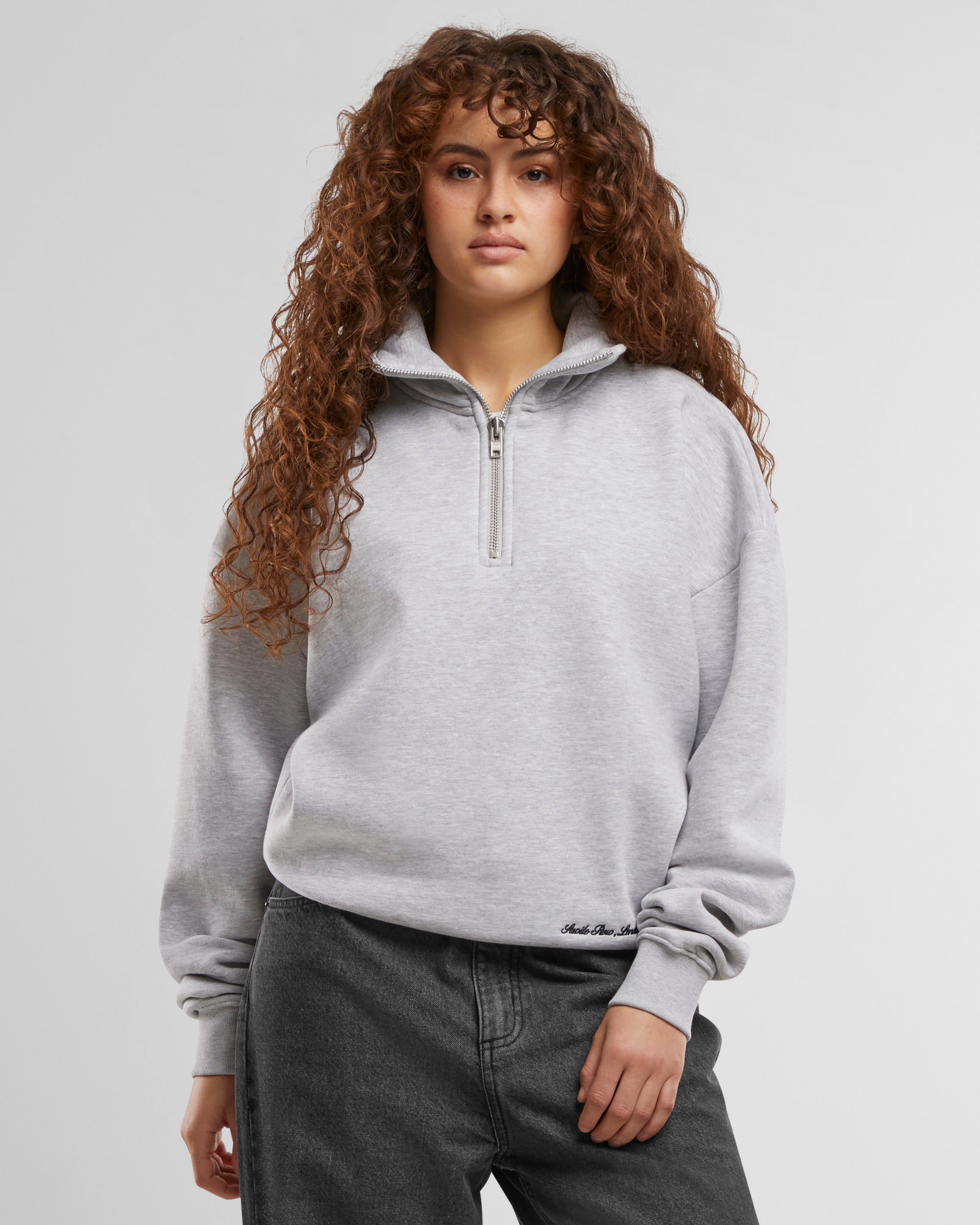 Clapham Half-Zip Grey Melange