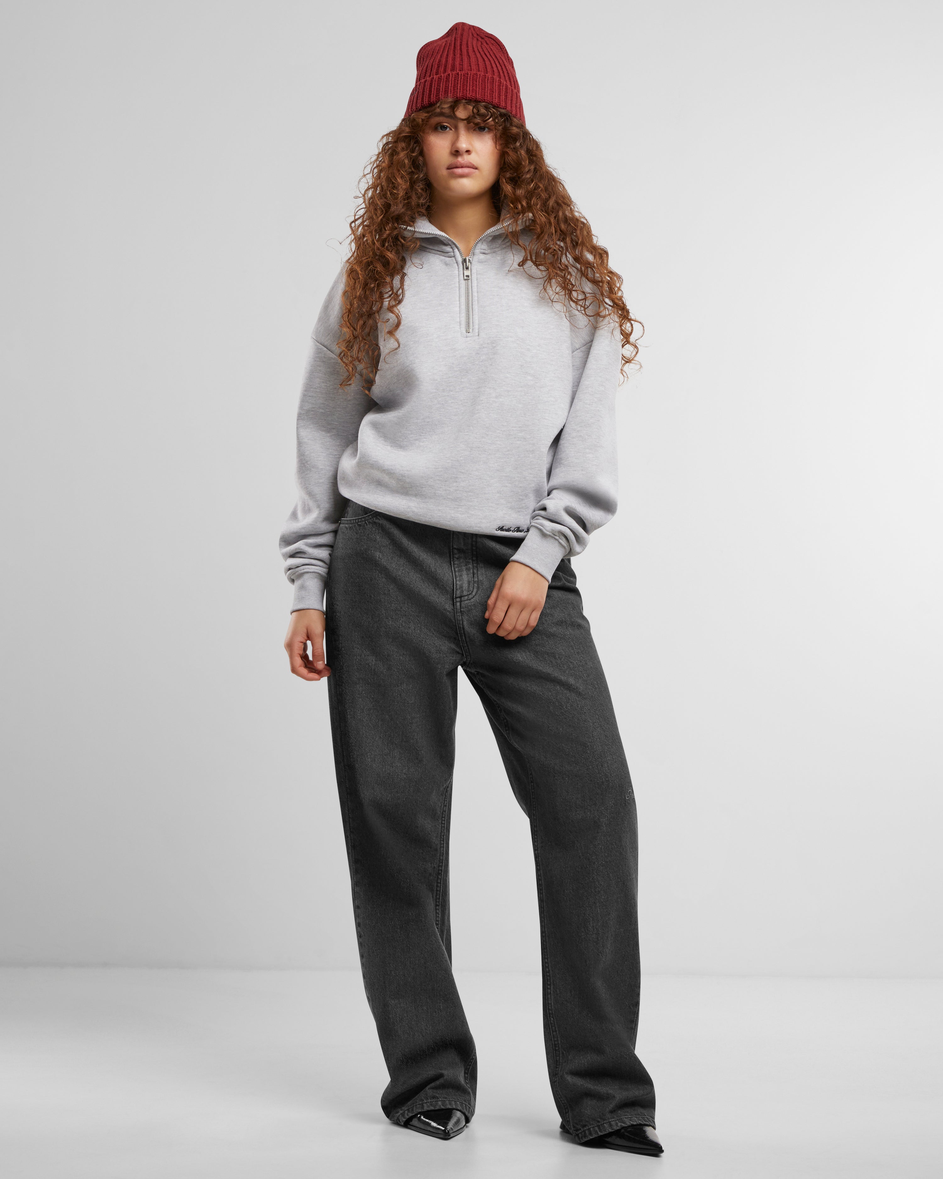 Clapham Half-Zip Grey Melange