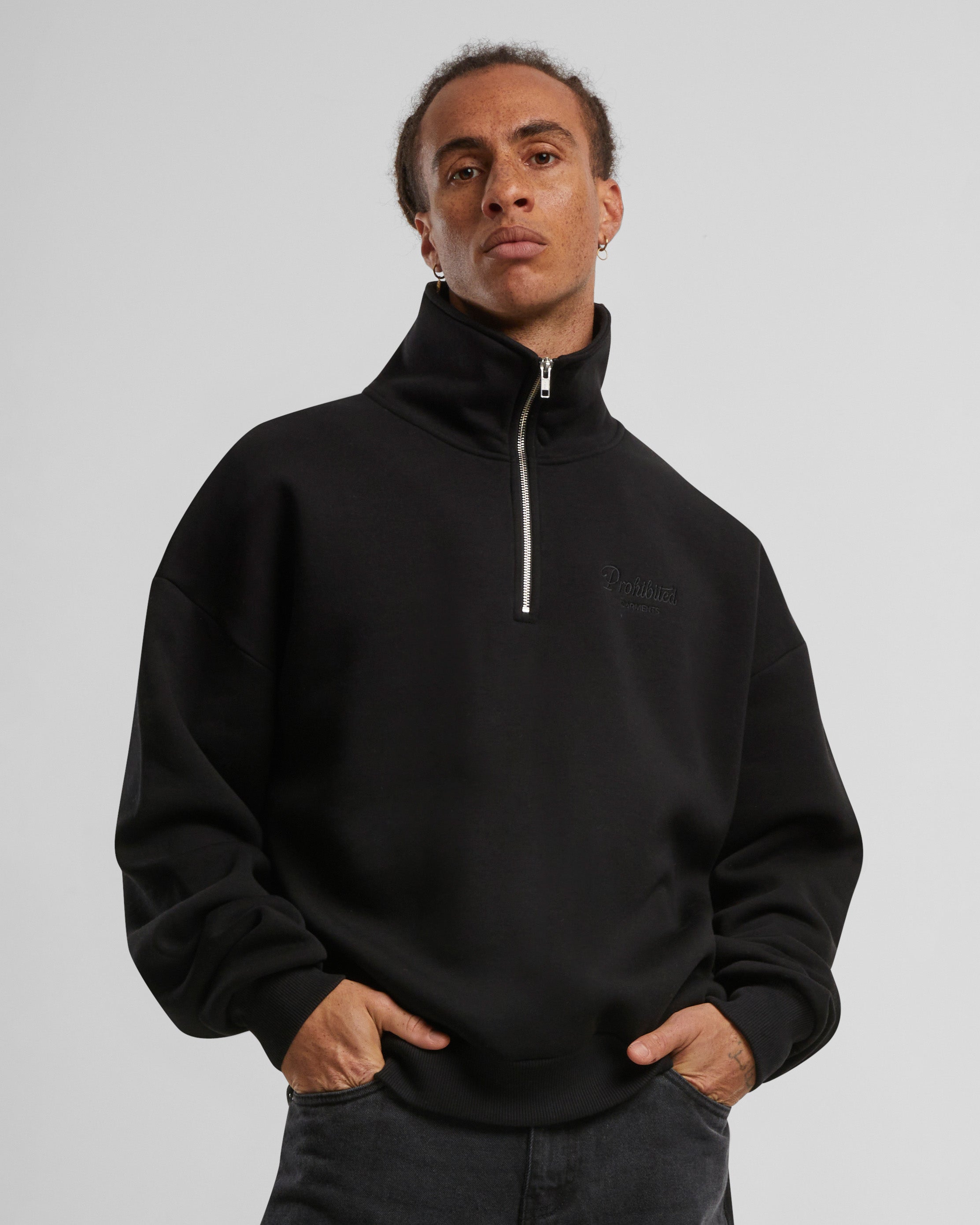 PB Garment Half-Zip Black