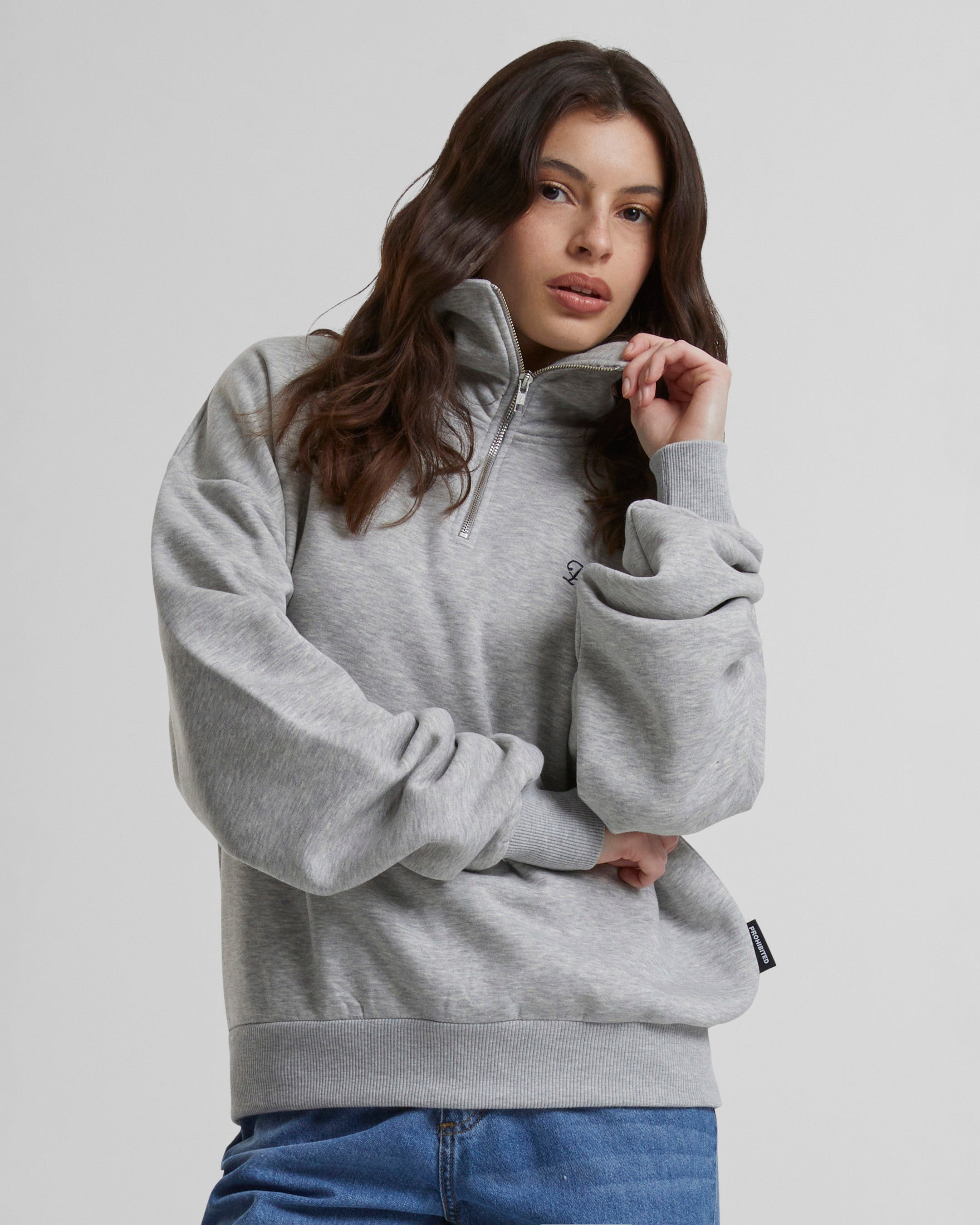 PB Garment Half-Zip Grey Melange