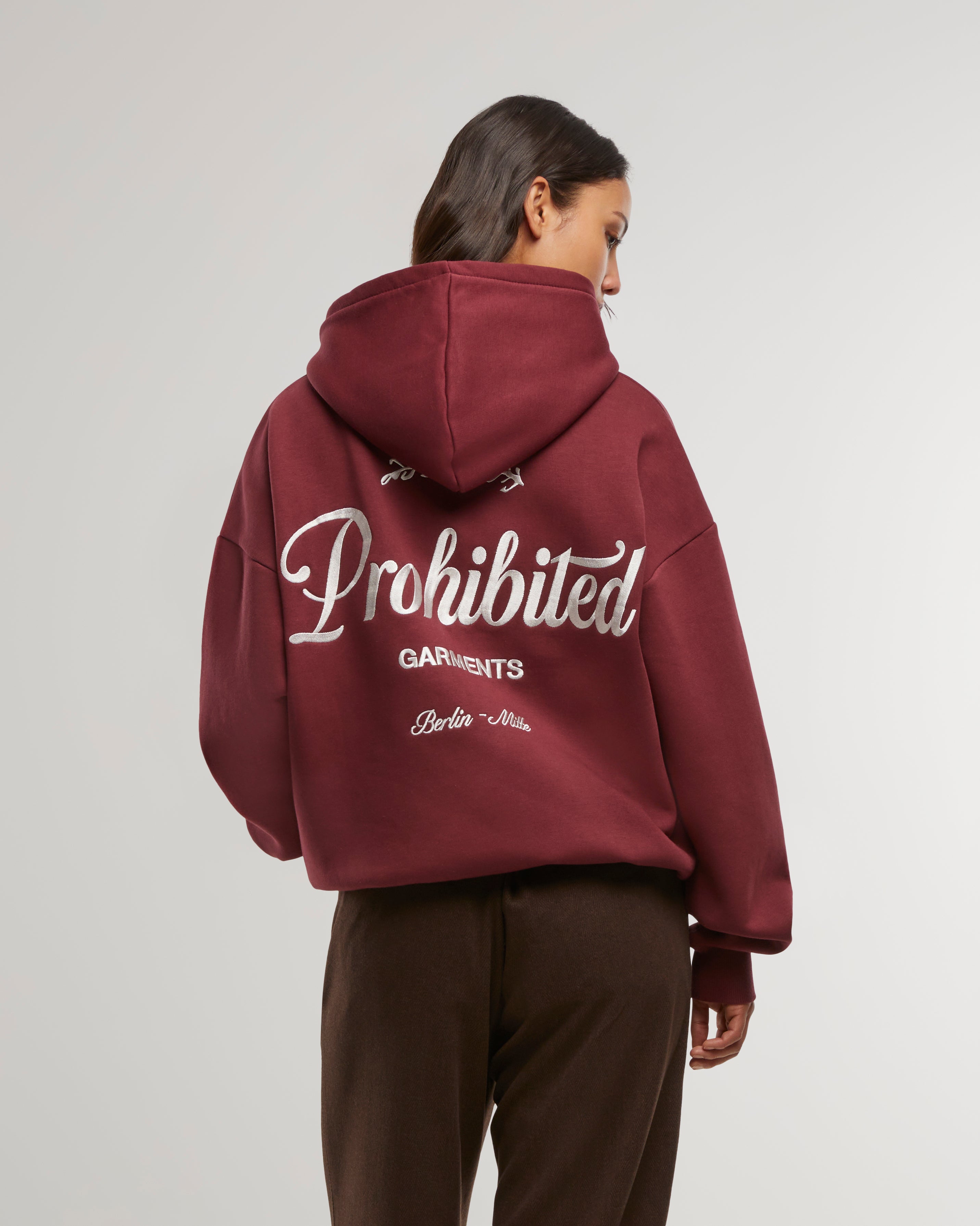 PB Garment Zip-Hoodie Bordeaux