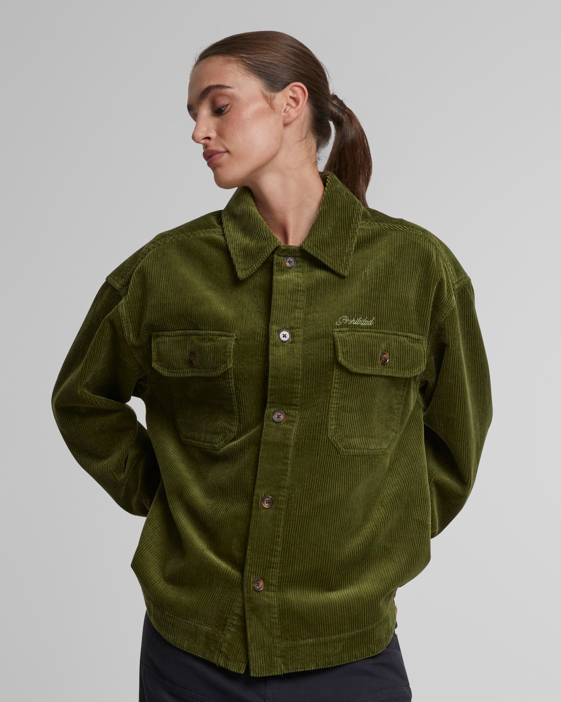 Corduroy Overshirt Green