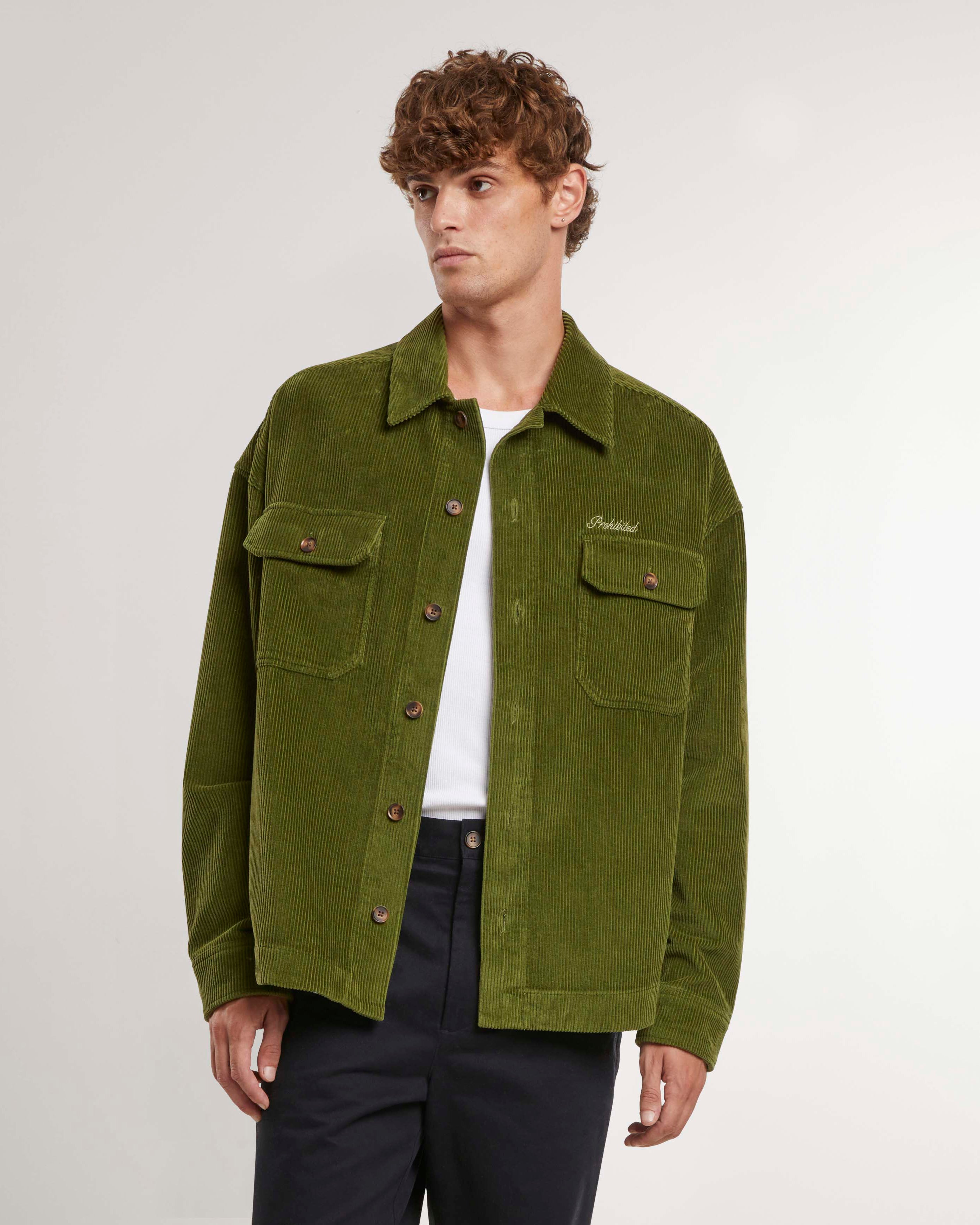 Corduroy Overshirt Green