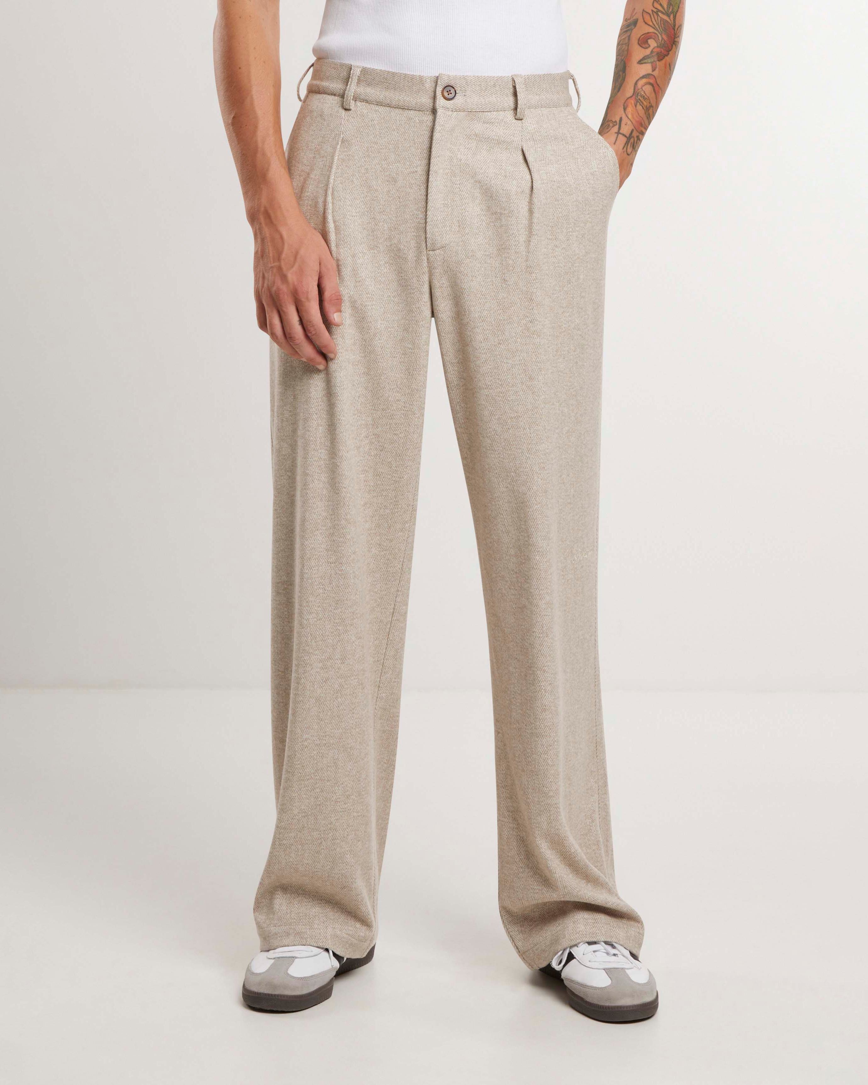 Soho Pleated Pants Cream