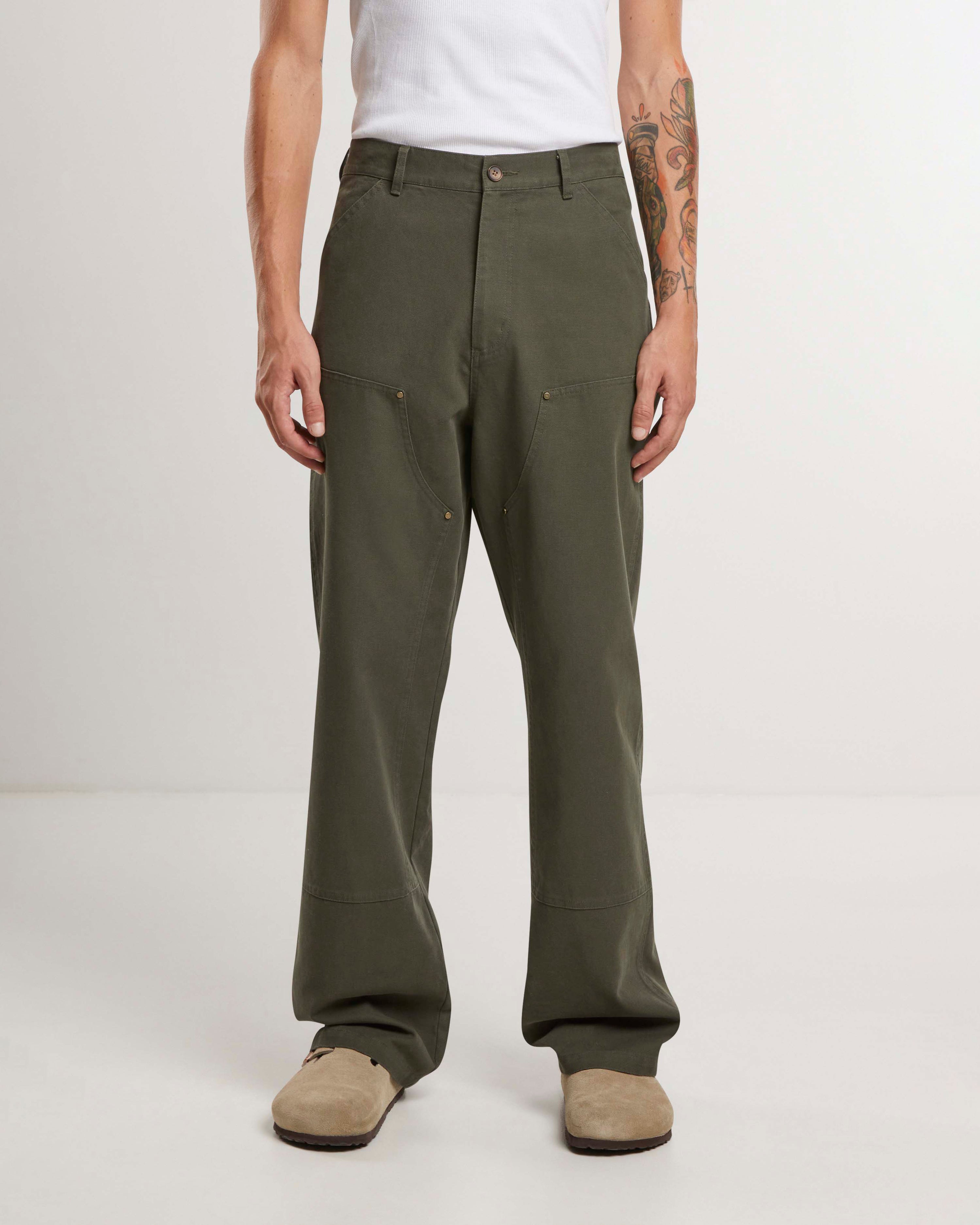 East Ham Carpenter Pants Green