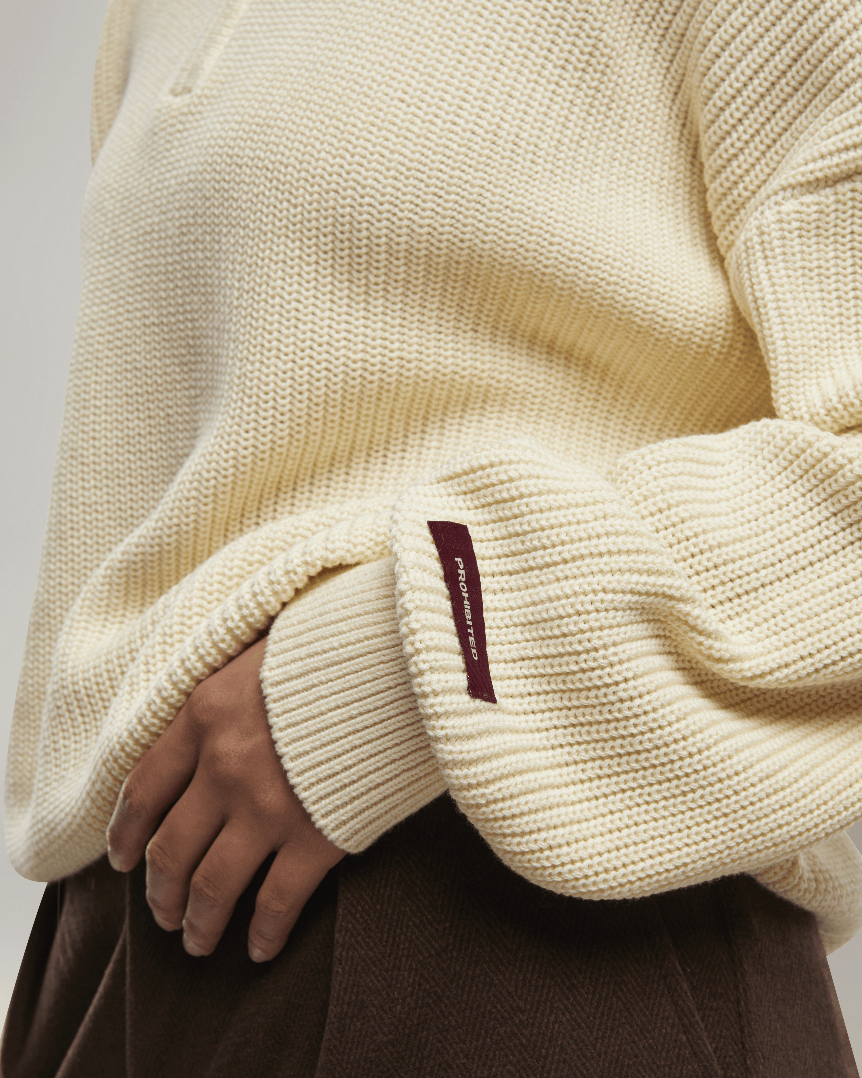 Winter Knit Half-Zip Off-White