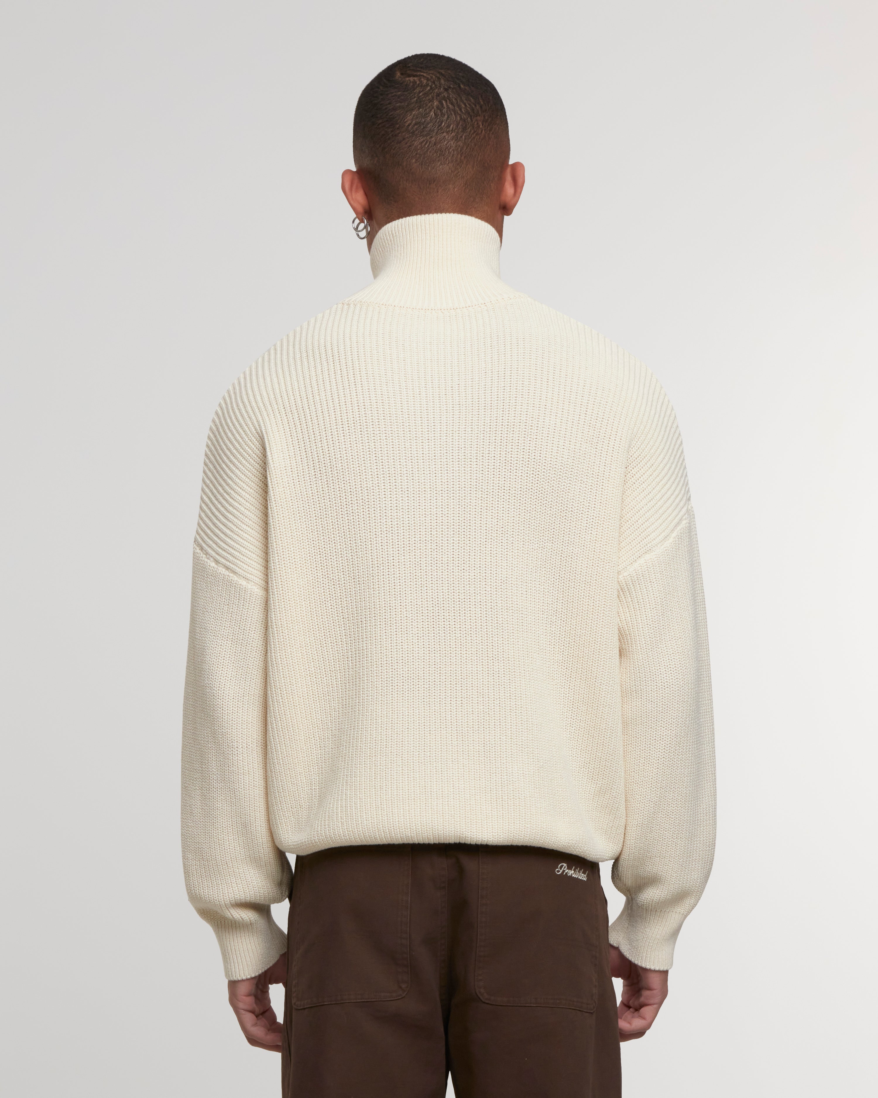 Winter Knit Half-Zip Off-White