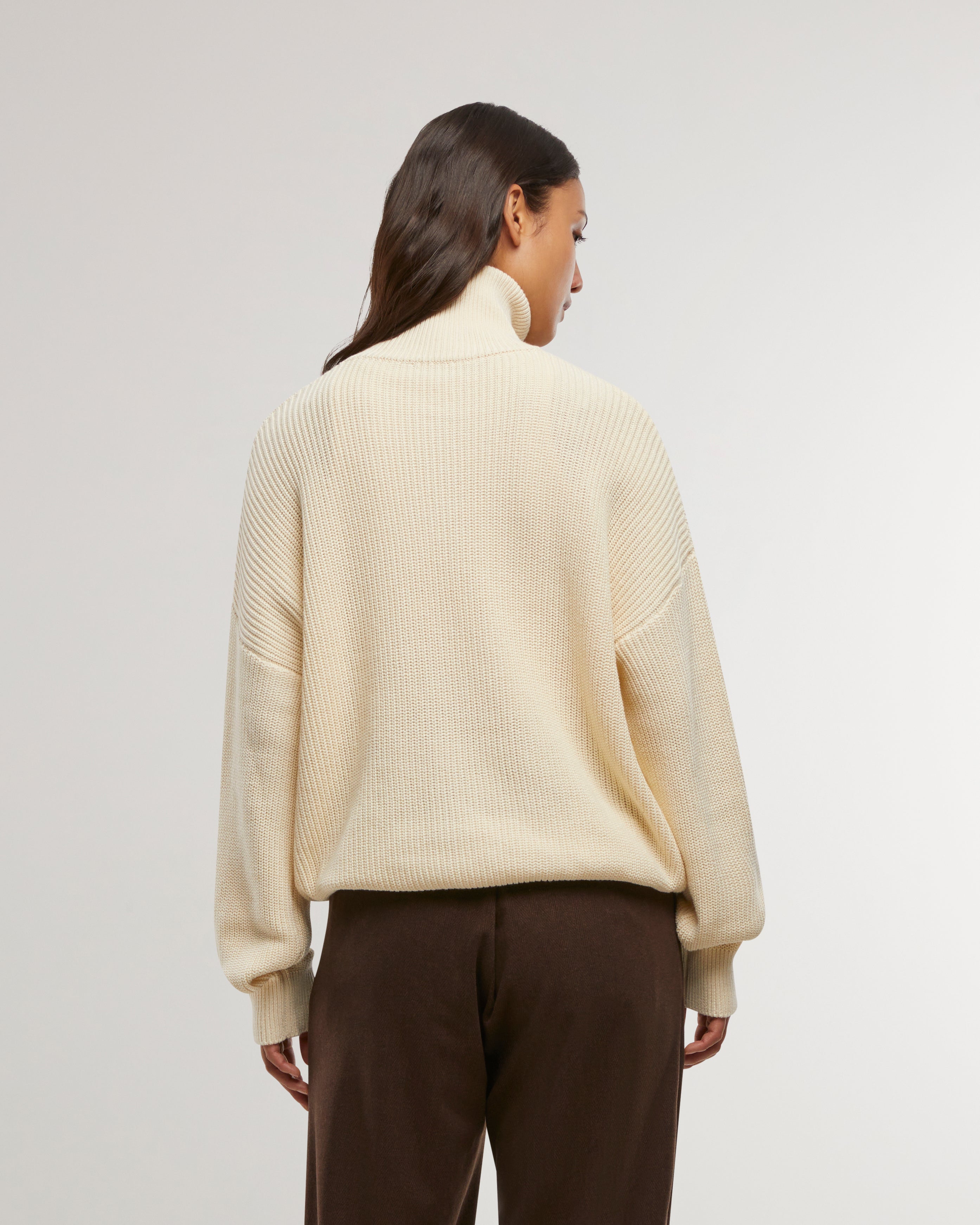 Winter Knit Half-Zip Off-White