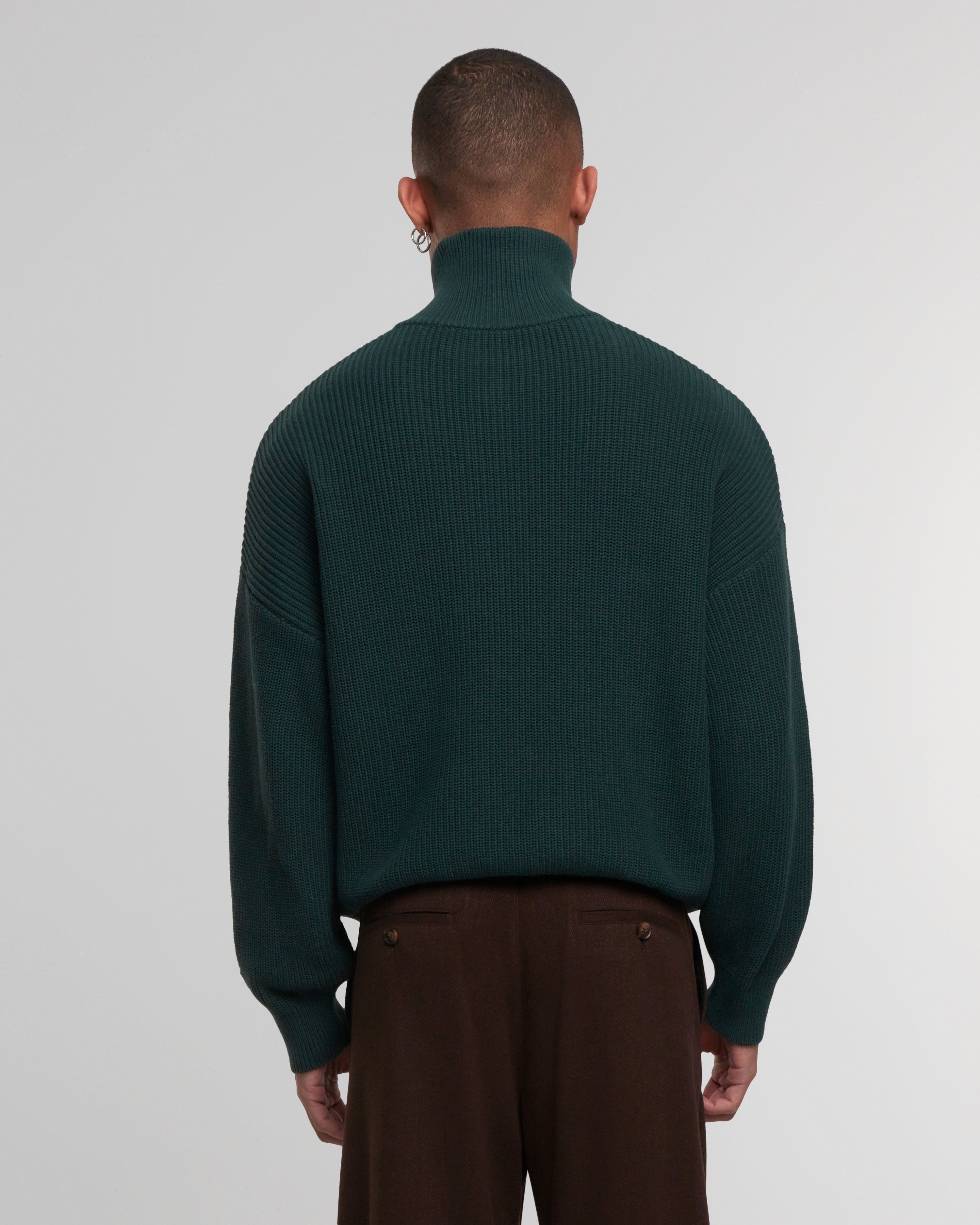 Winter Knit Half-Zip Green