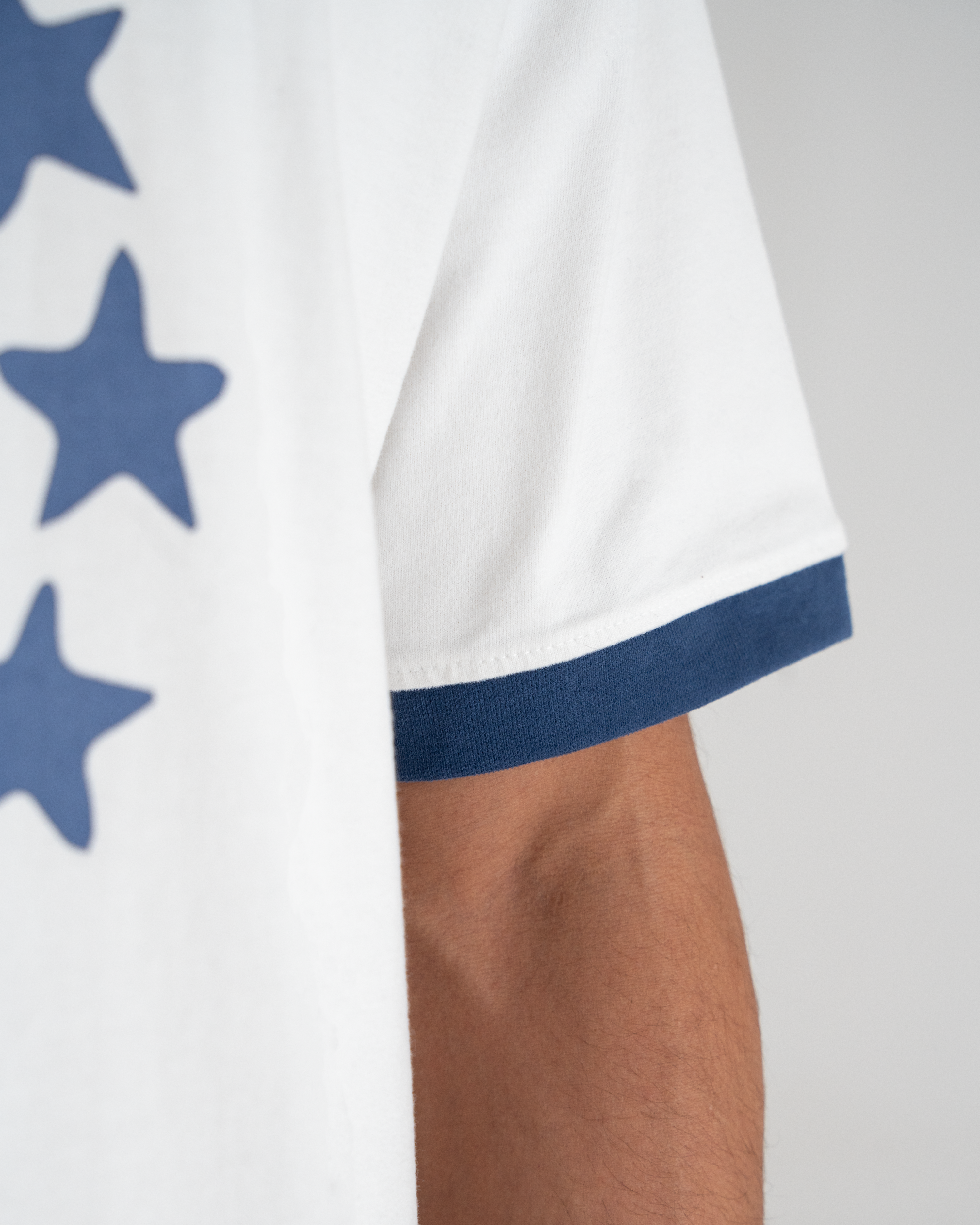 Stars Contrast Tee Midnight Blue