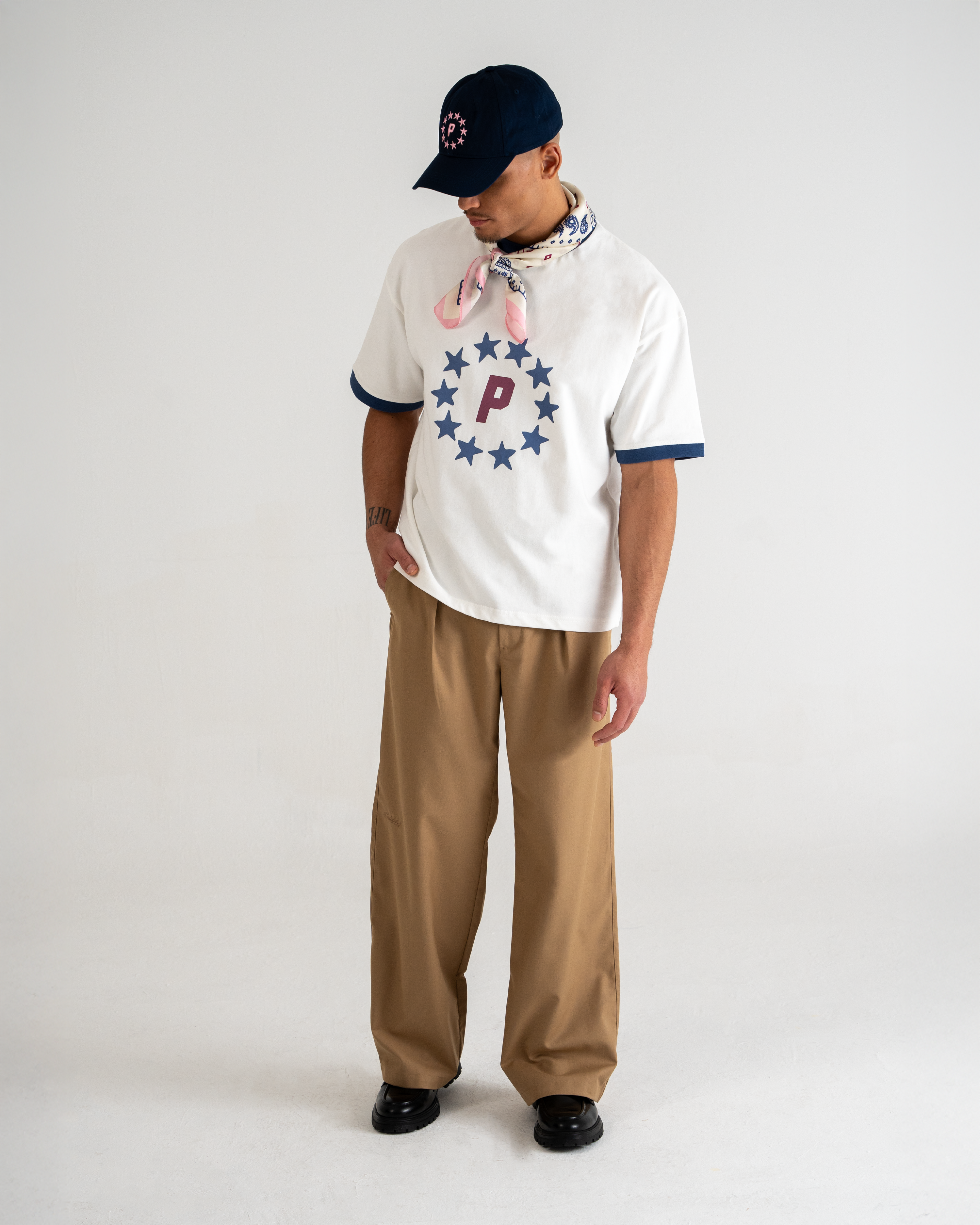 Stars Contrast Tee Midnight Blue