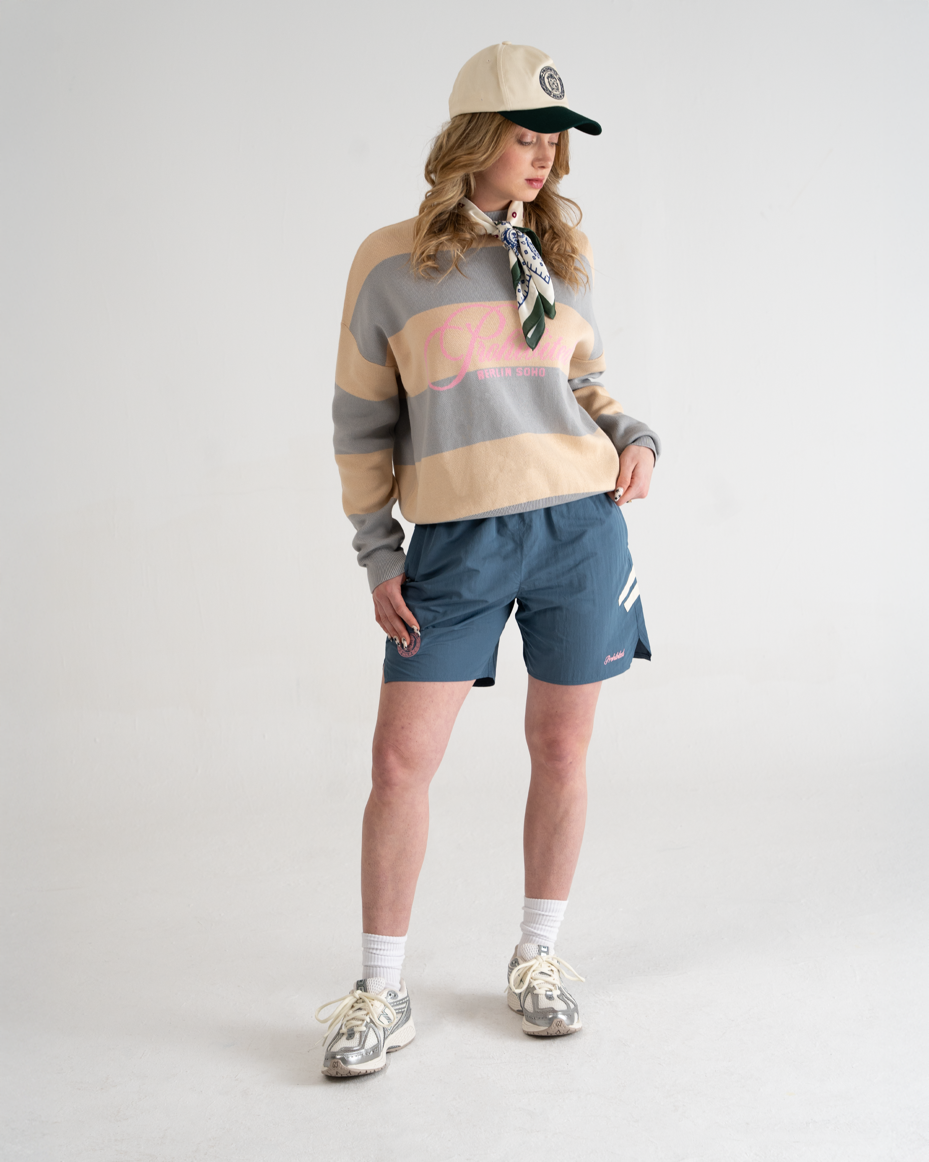 SoHo Striped Knit Sweater Vintage Grey