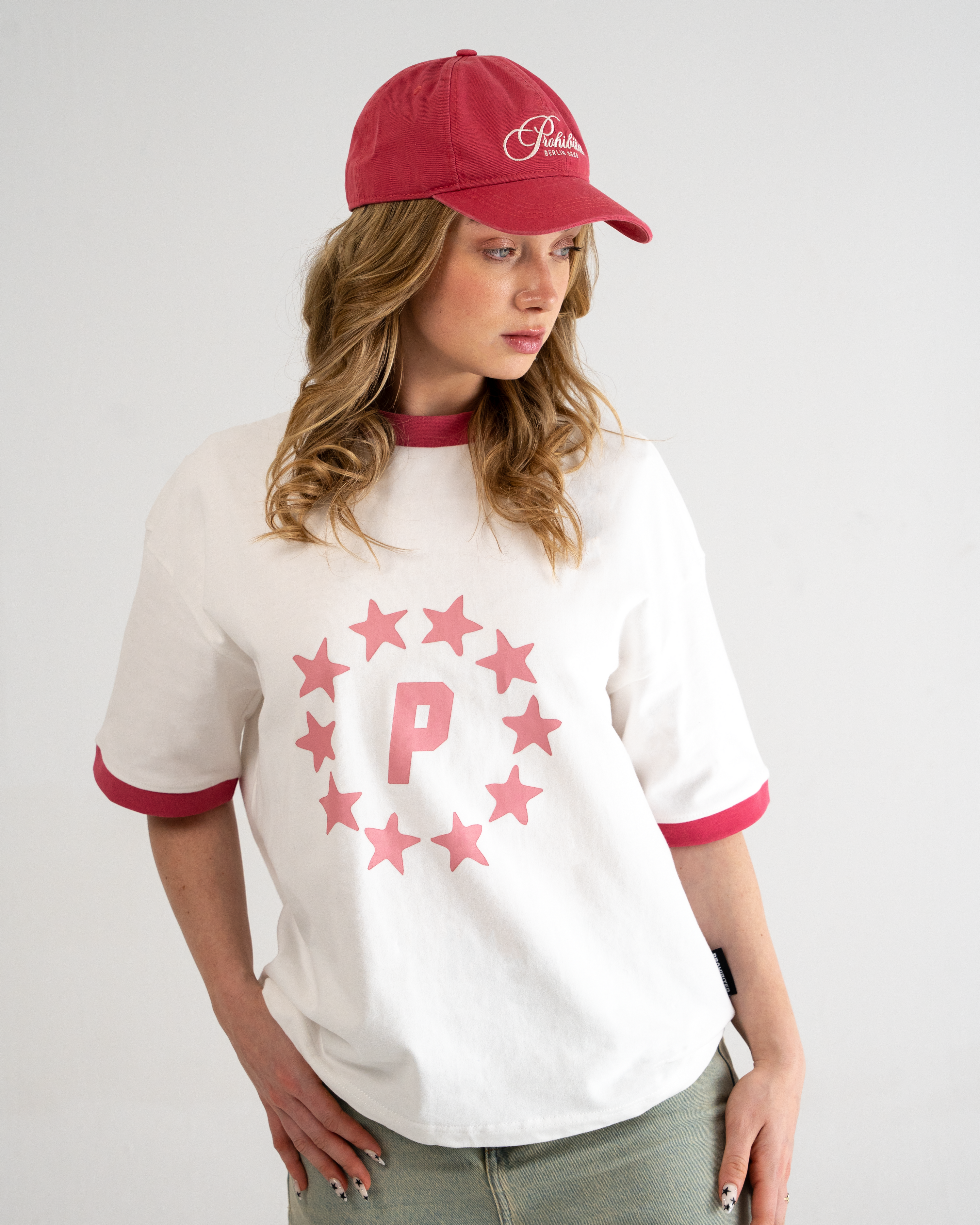 Stars Contrast Tee Vintage Red