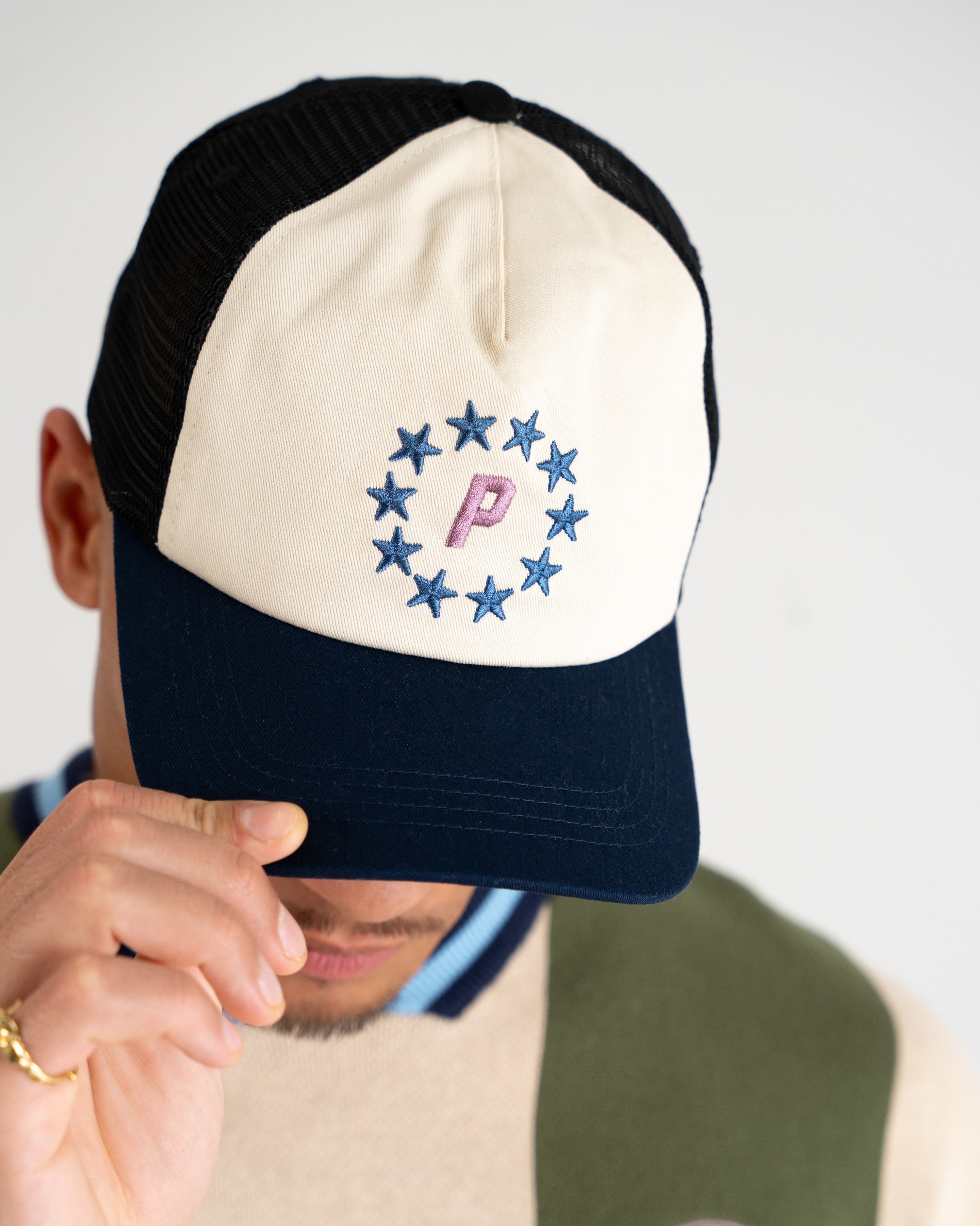 Stars Contrast Cap Midnight Blue