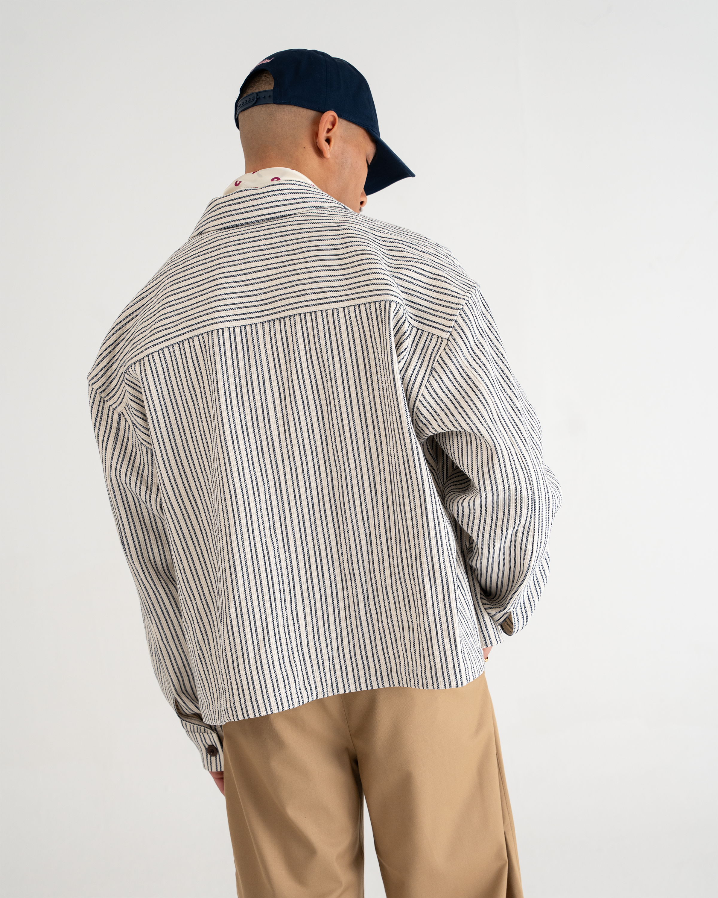 Striped Harrington Jacket True Blue