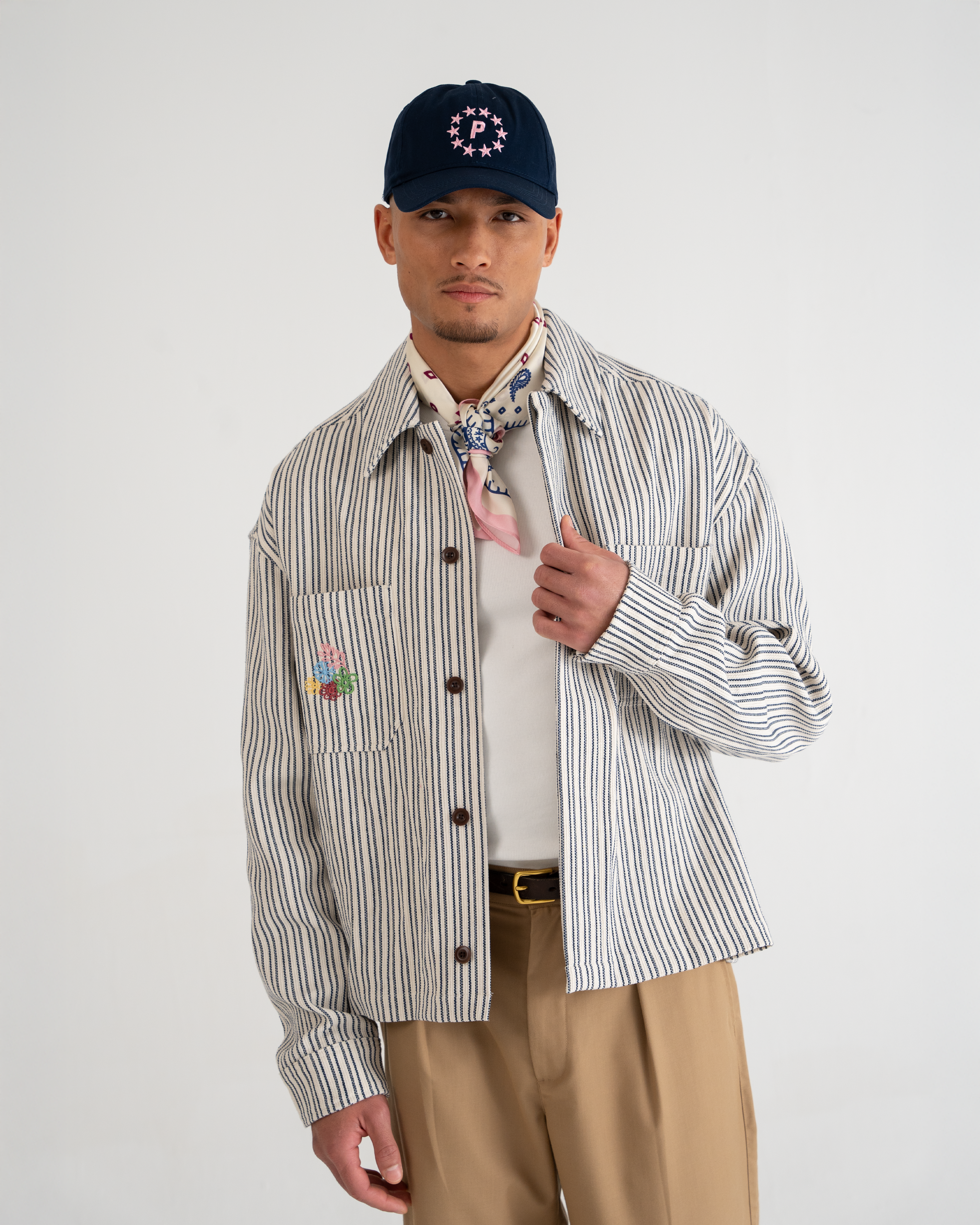 Striped Harrington Jacket True Blue